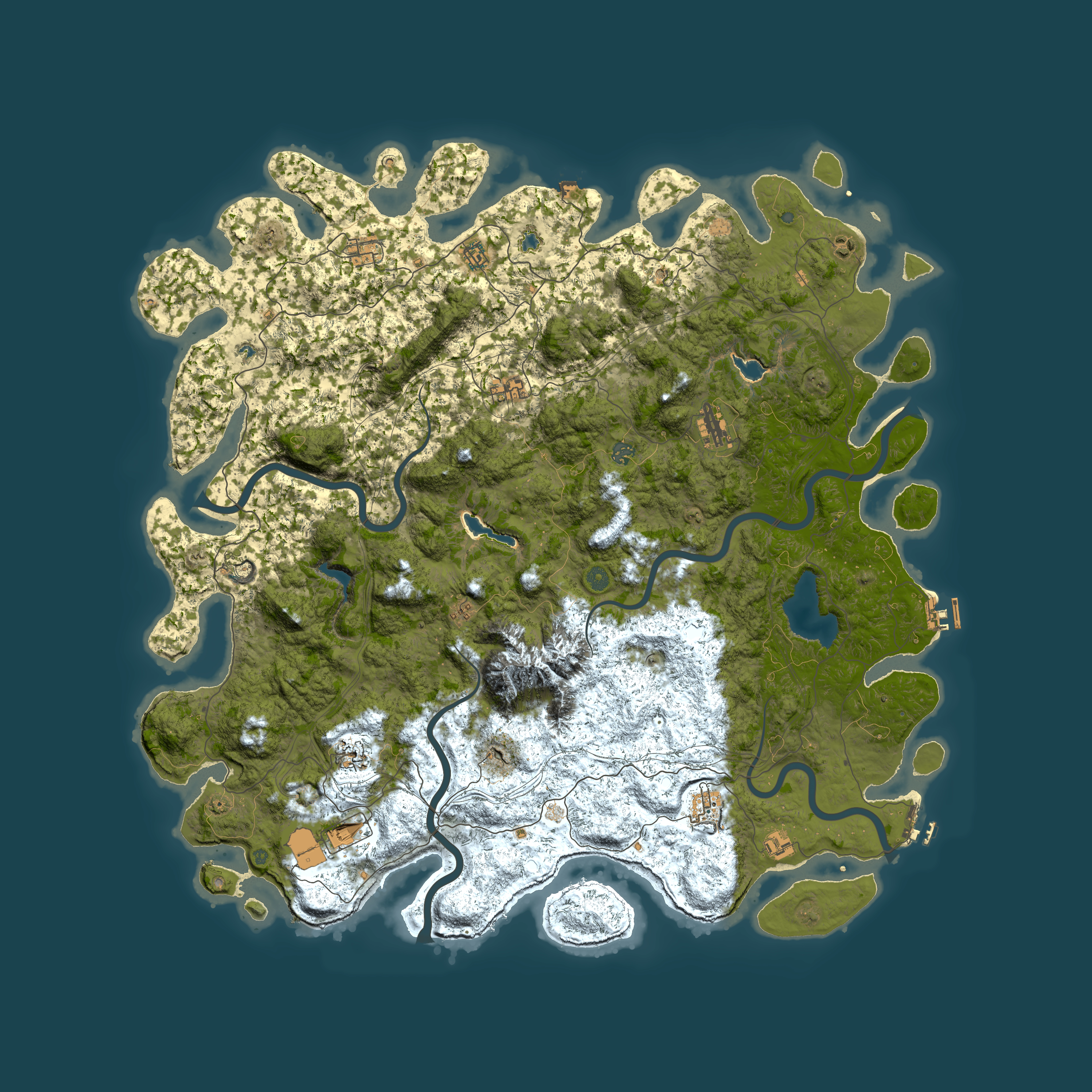 Full top-down render of Rust map seed 321894941, 5700x5700m