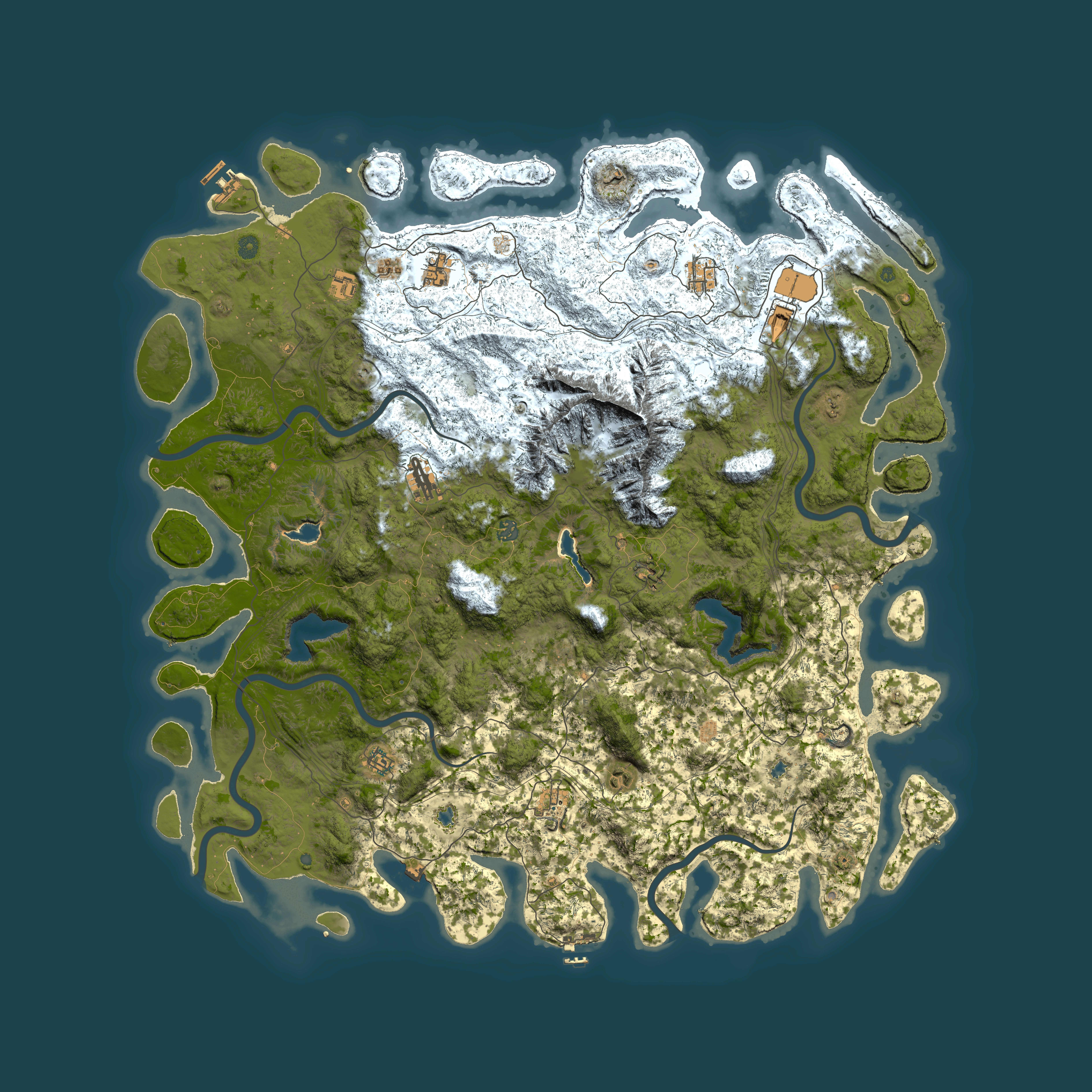 Full top-down render of Rust map seed 1679105513, 5850x5850m