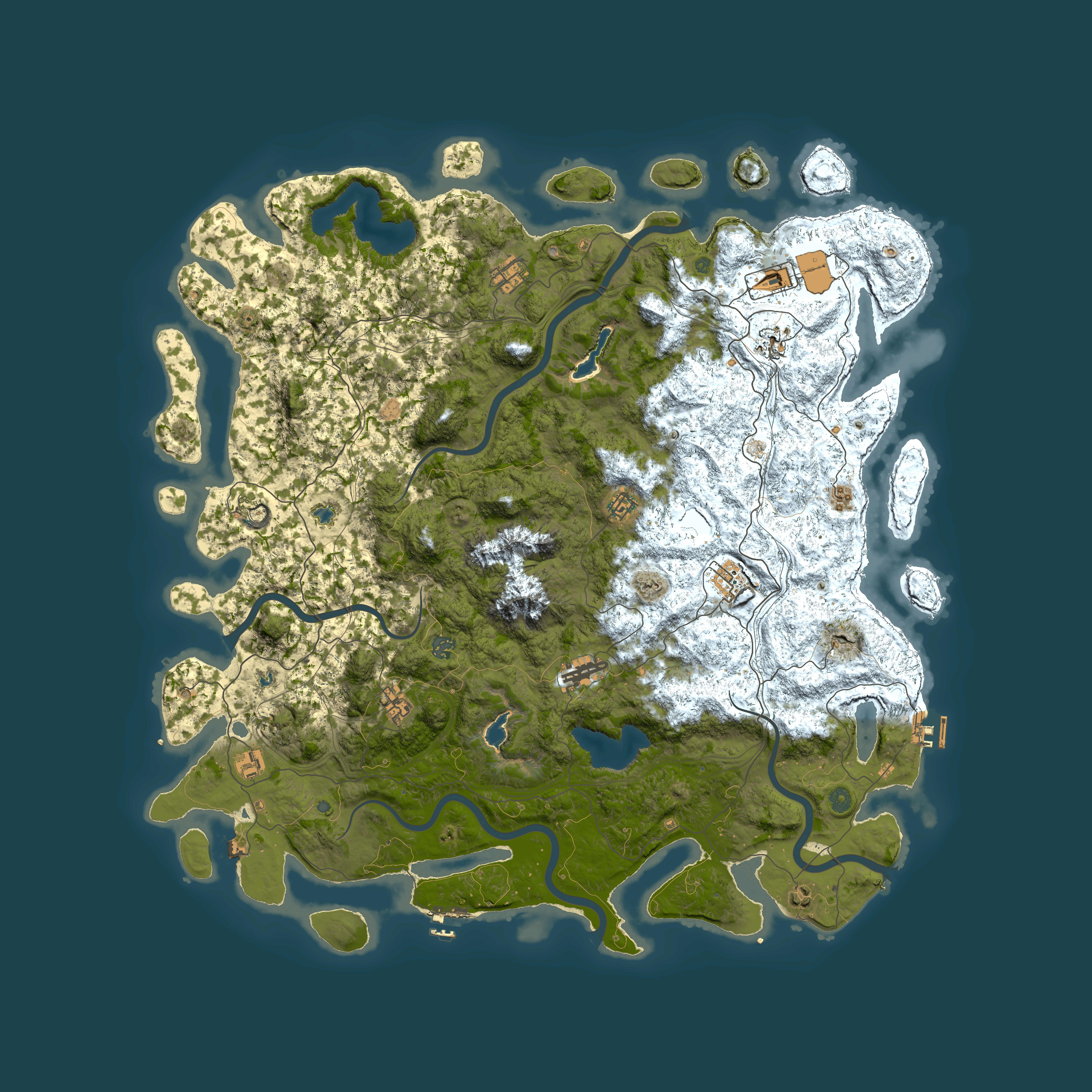 Full top-down render of Rust map seed 719898734, 5500x5500m