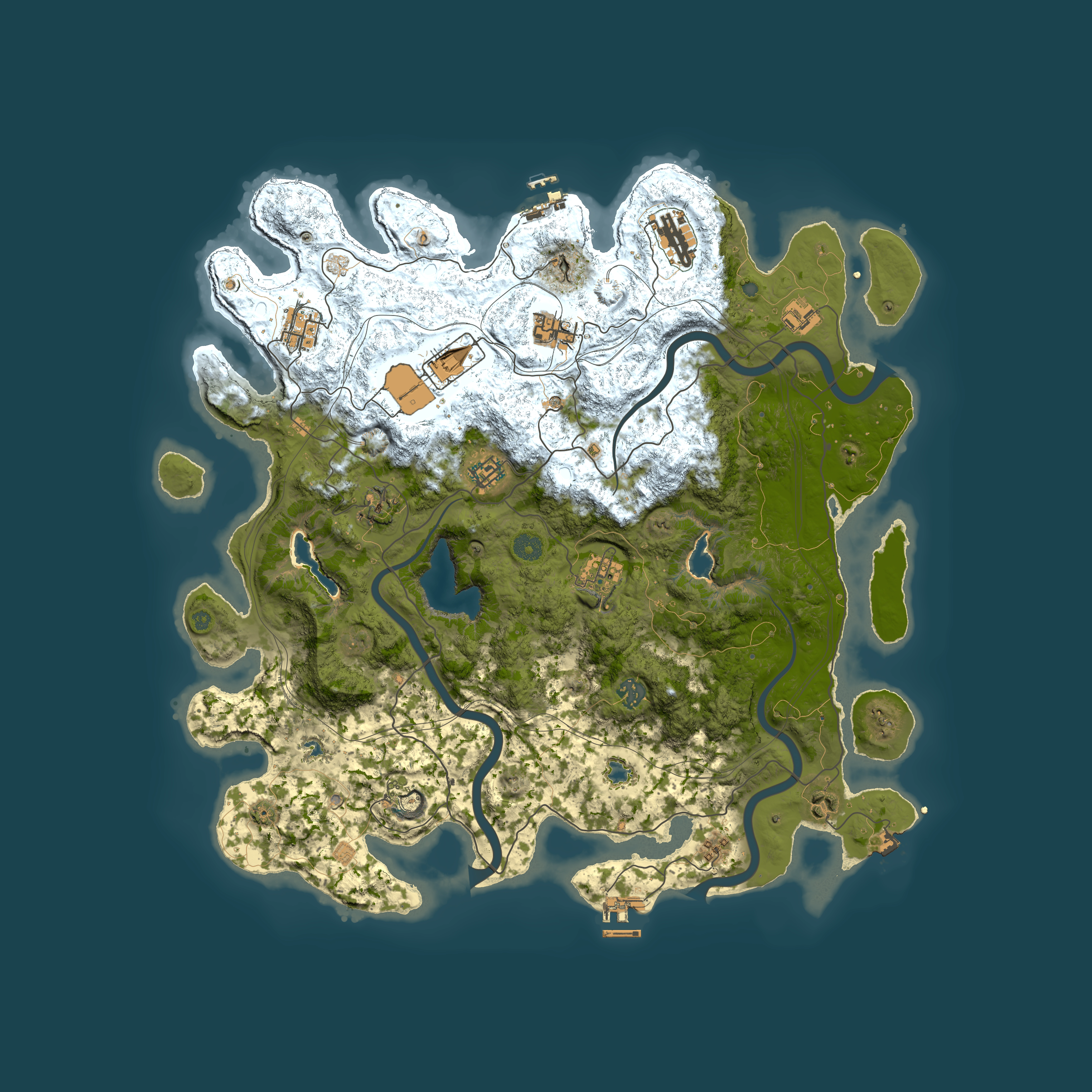 Full top-down render of Rust map seed 1817557938, 4500x4500m