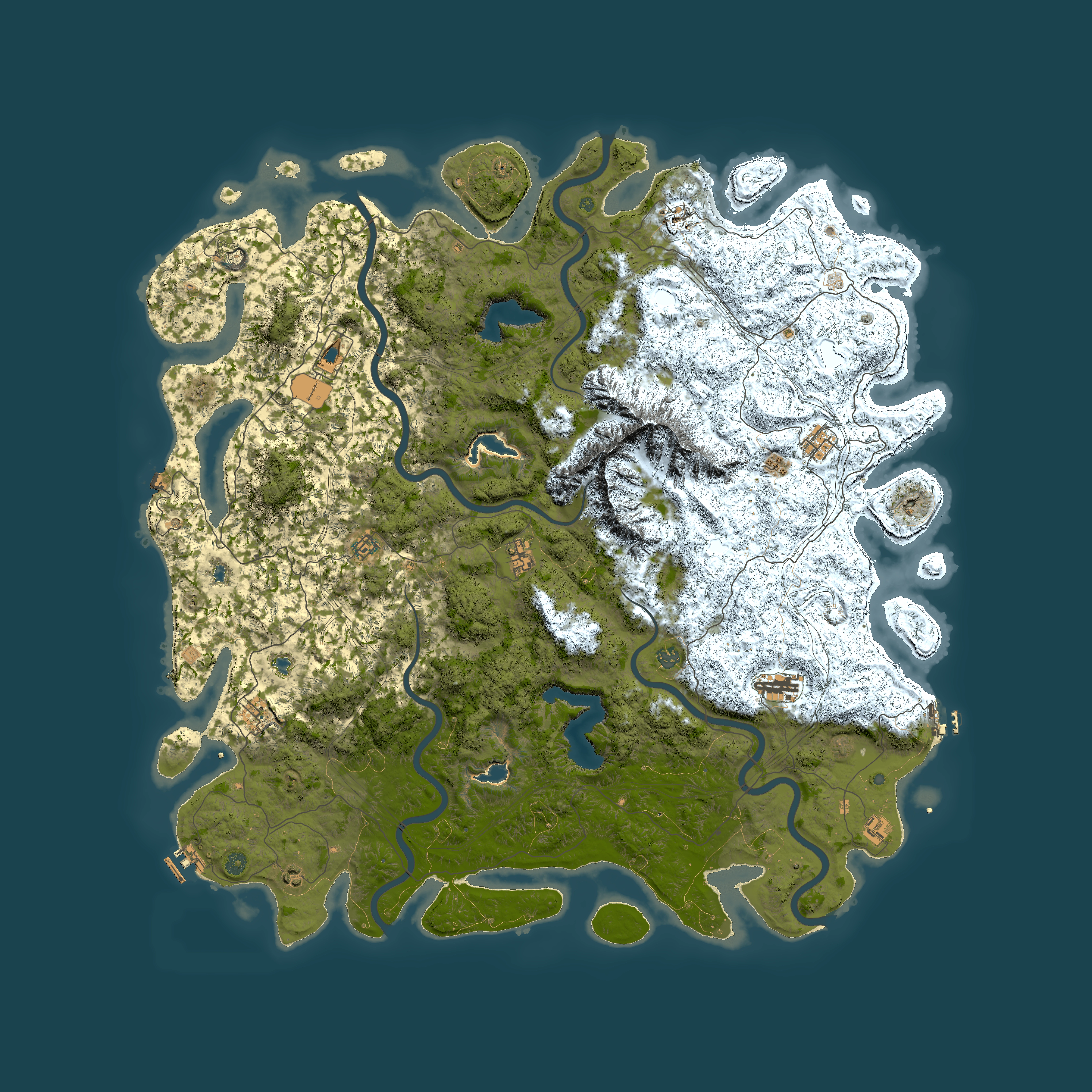 Full top-down render of Rust map seed 1791701991, 5950x5950m