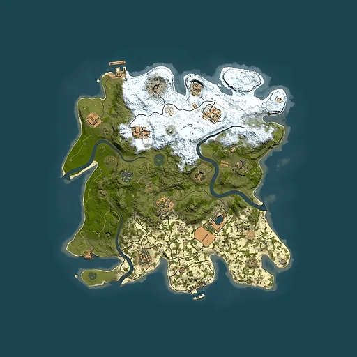 Rust map seed 505837855, 3500x3500m top-down preview