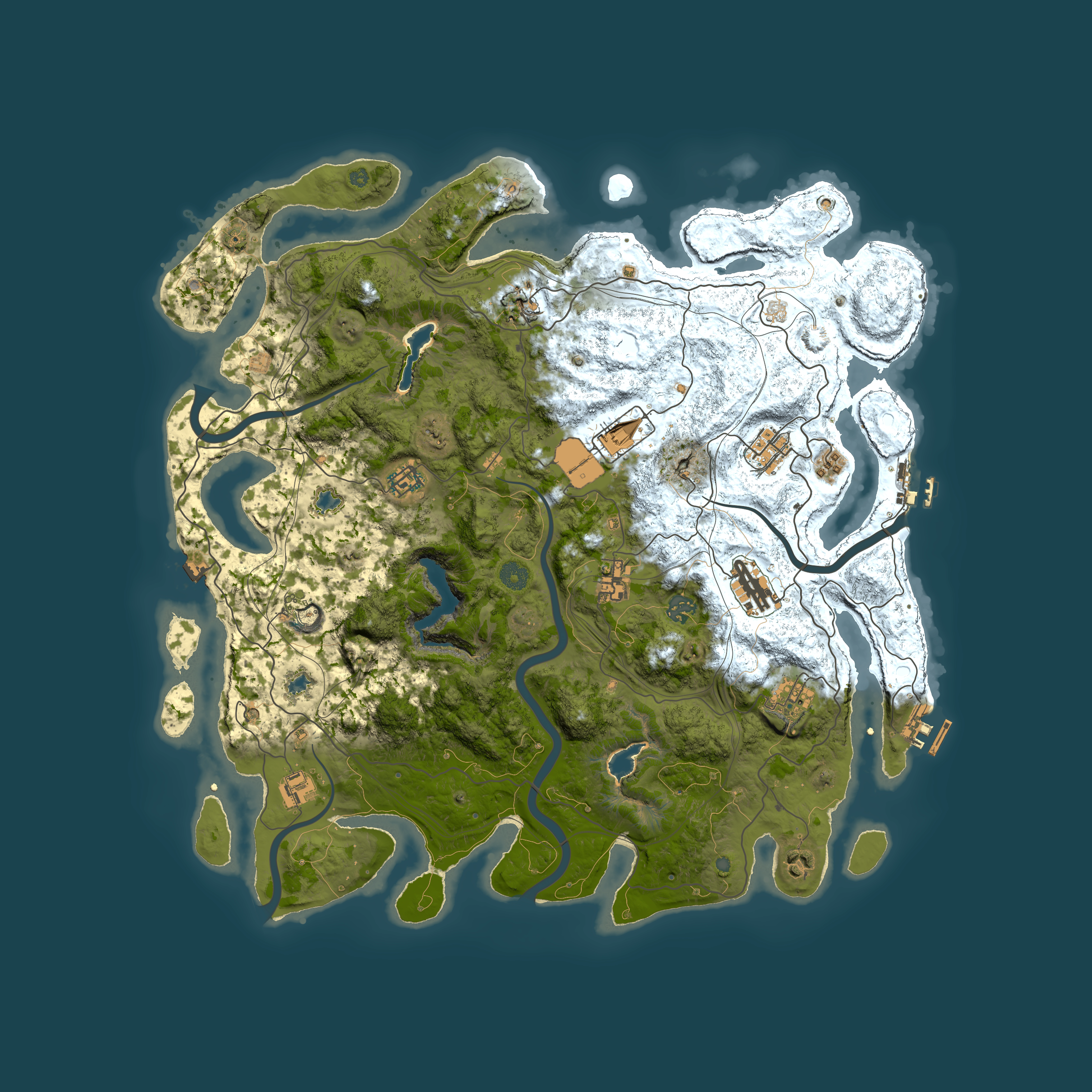 Full top-down render of Rust map seed 1569603207, 4500x4500m