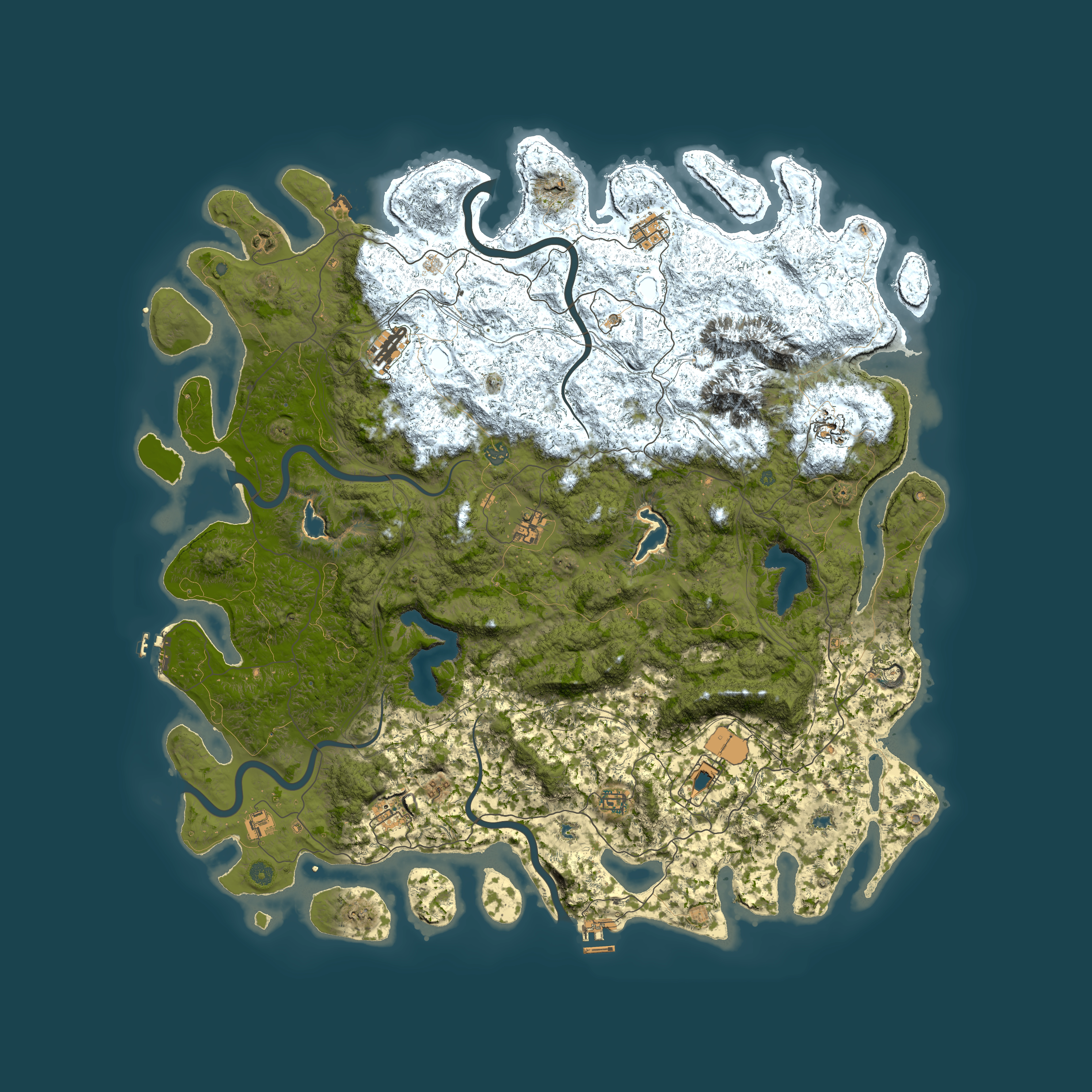 Full top-down render of Rust map seed 1115141945, 5650x5650m