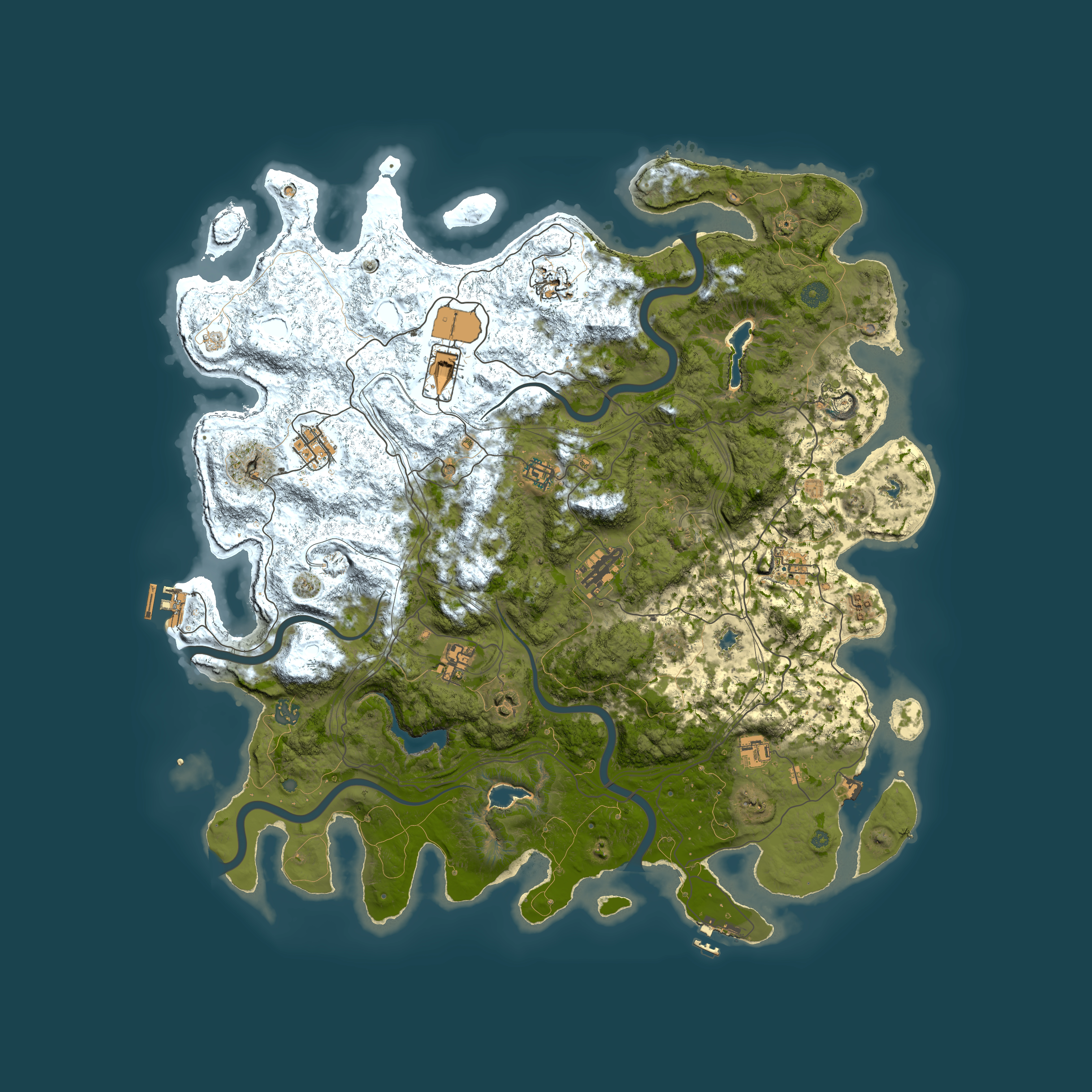 Full top-down render of Rust map seed 1821211743, 4900x4900m