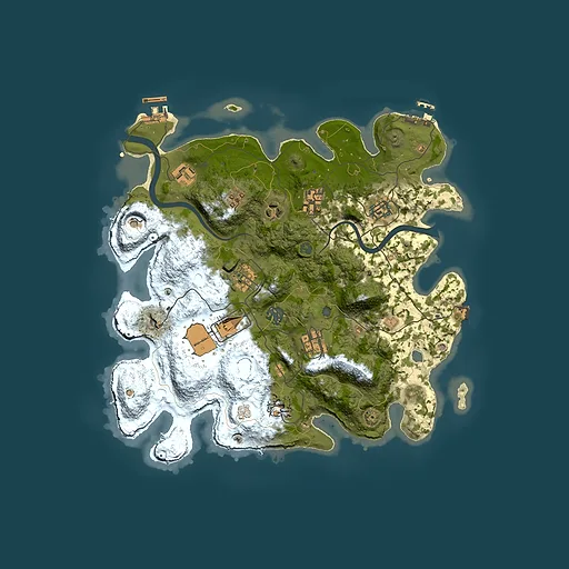 Rust map seed 2024161334, 3600x3600m top-down preview
