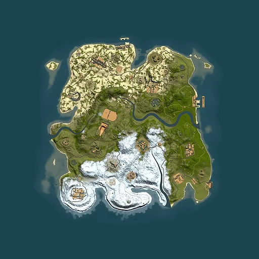 Rust map seed 1127708356, 3500x3500m top-down preview
