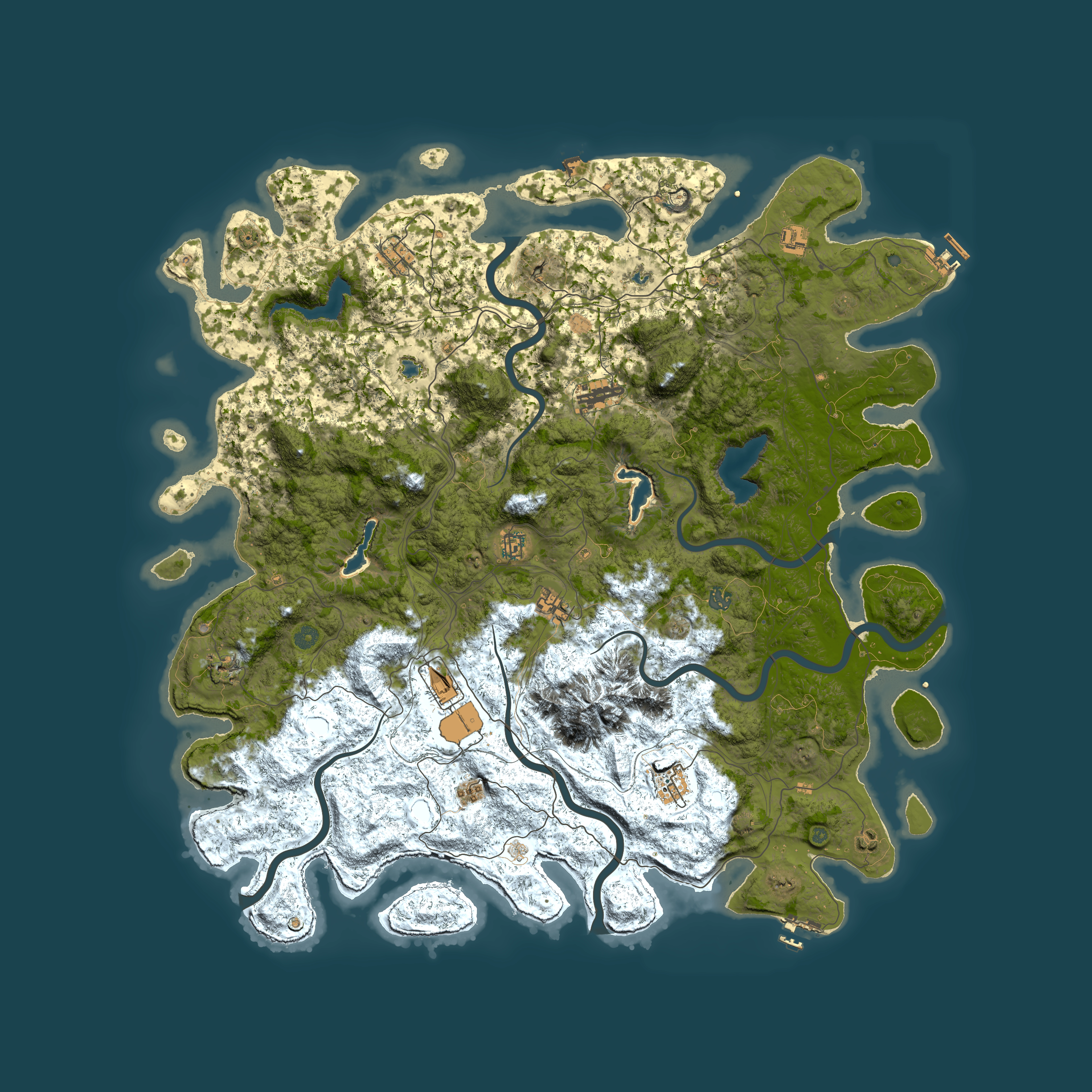 Full top-down render of Rust map seed 1385669512, 5450x5450m