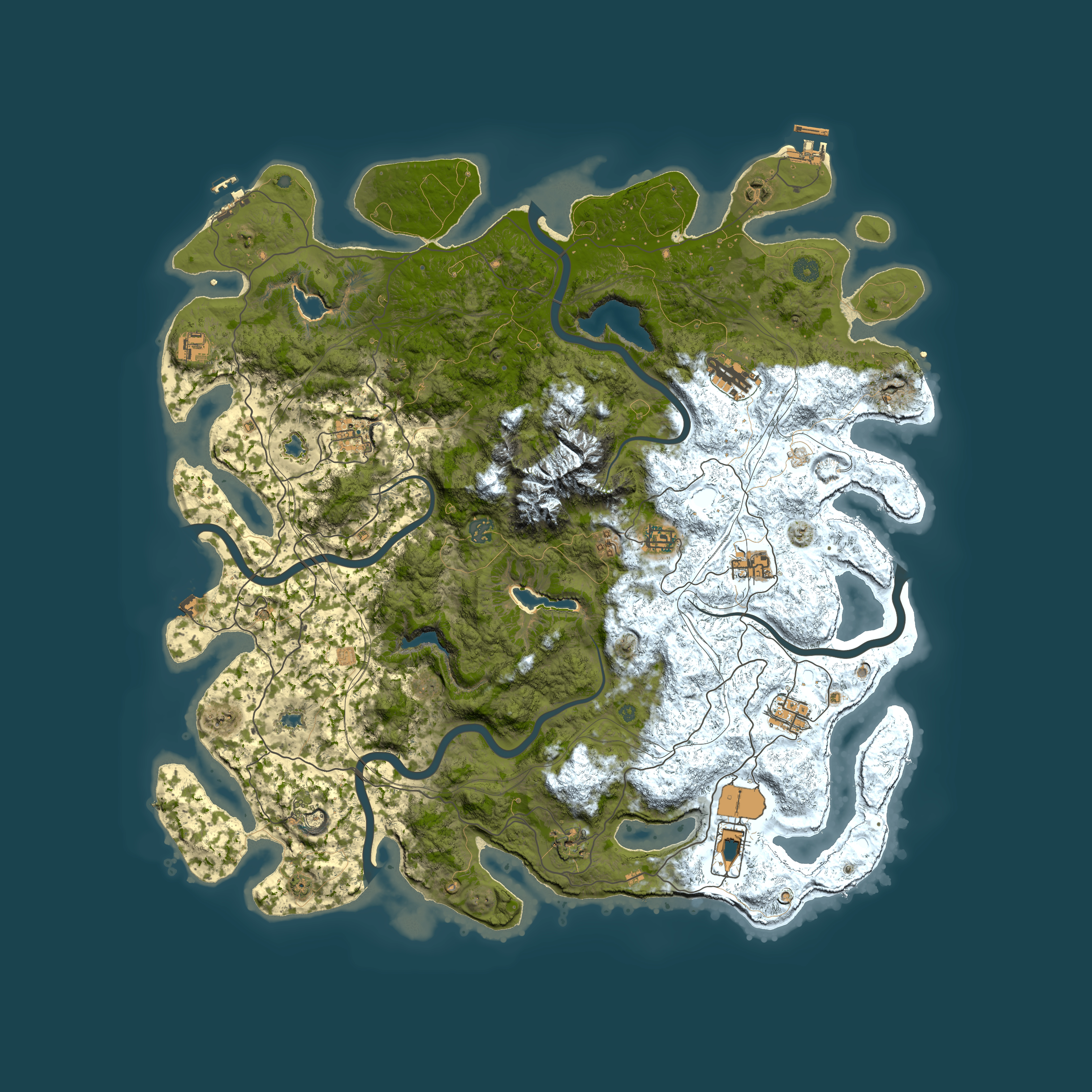 Full top-down render of Rust map seed 312177449, 5000x5000m