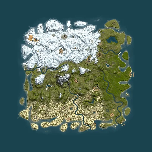 Rust map seed 580476058, 5700x5700m top-down preview