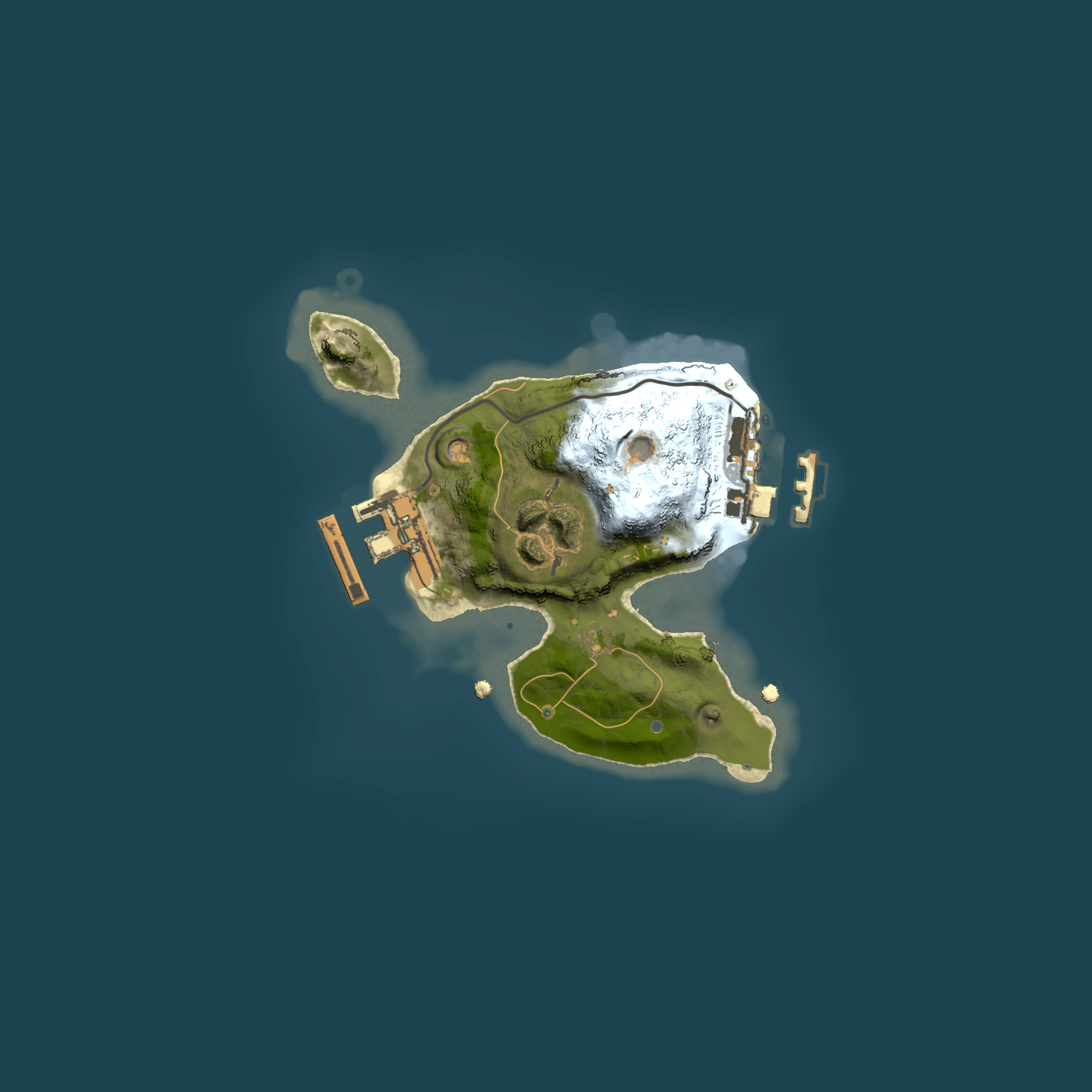Full top-down render of Rust map seed 1467076091, 1500x1500m