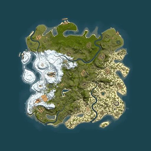 Rust map seed 2091674615, 4350x4350m top-down preview