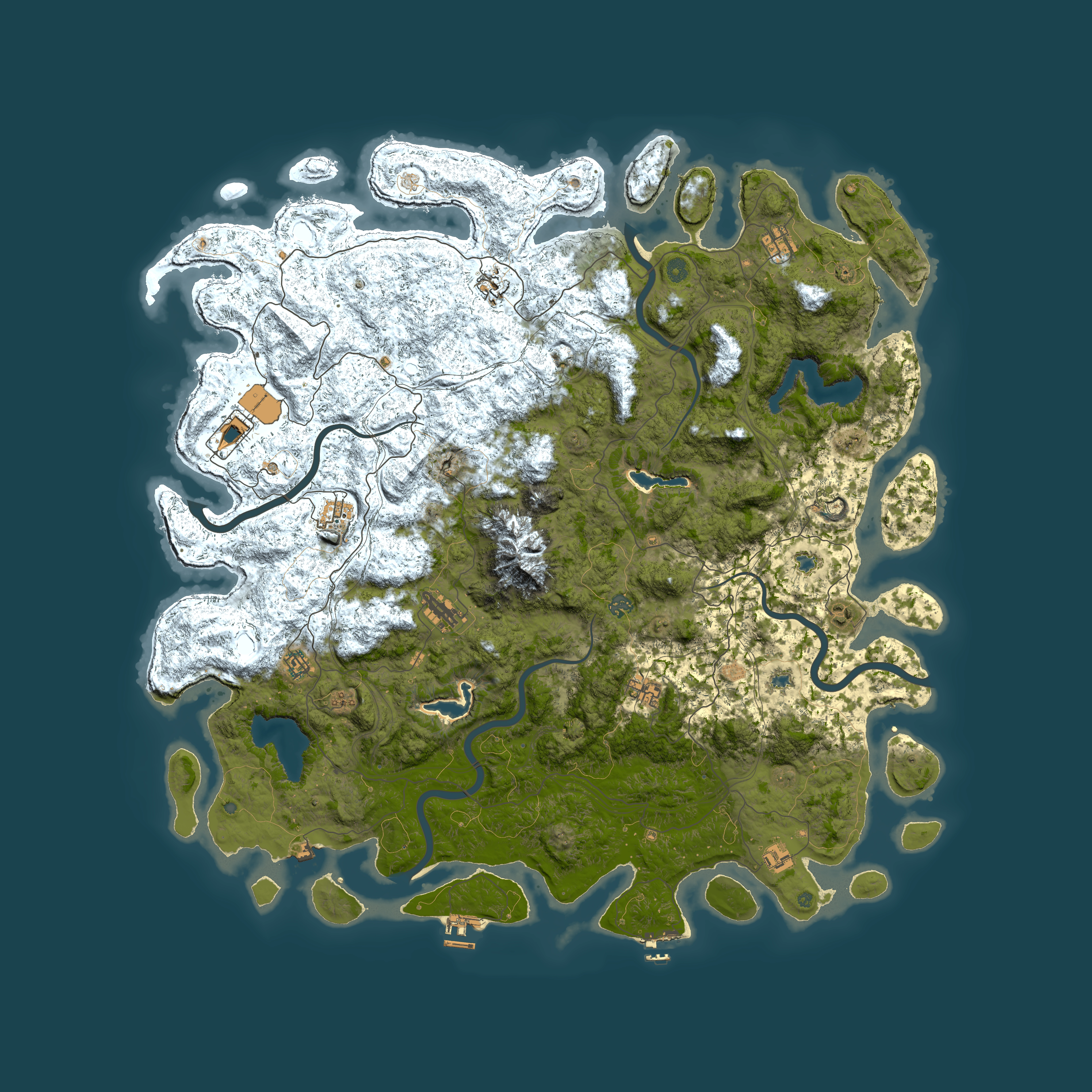 Full top-down render of Rust map seed 1182360985, 5700x5700m