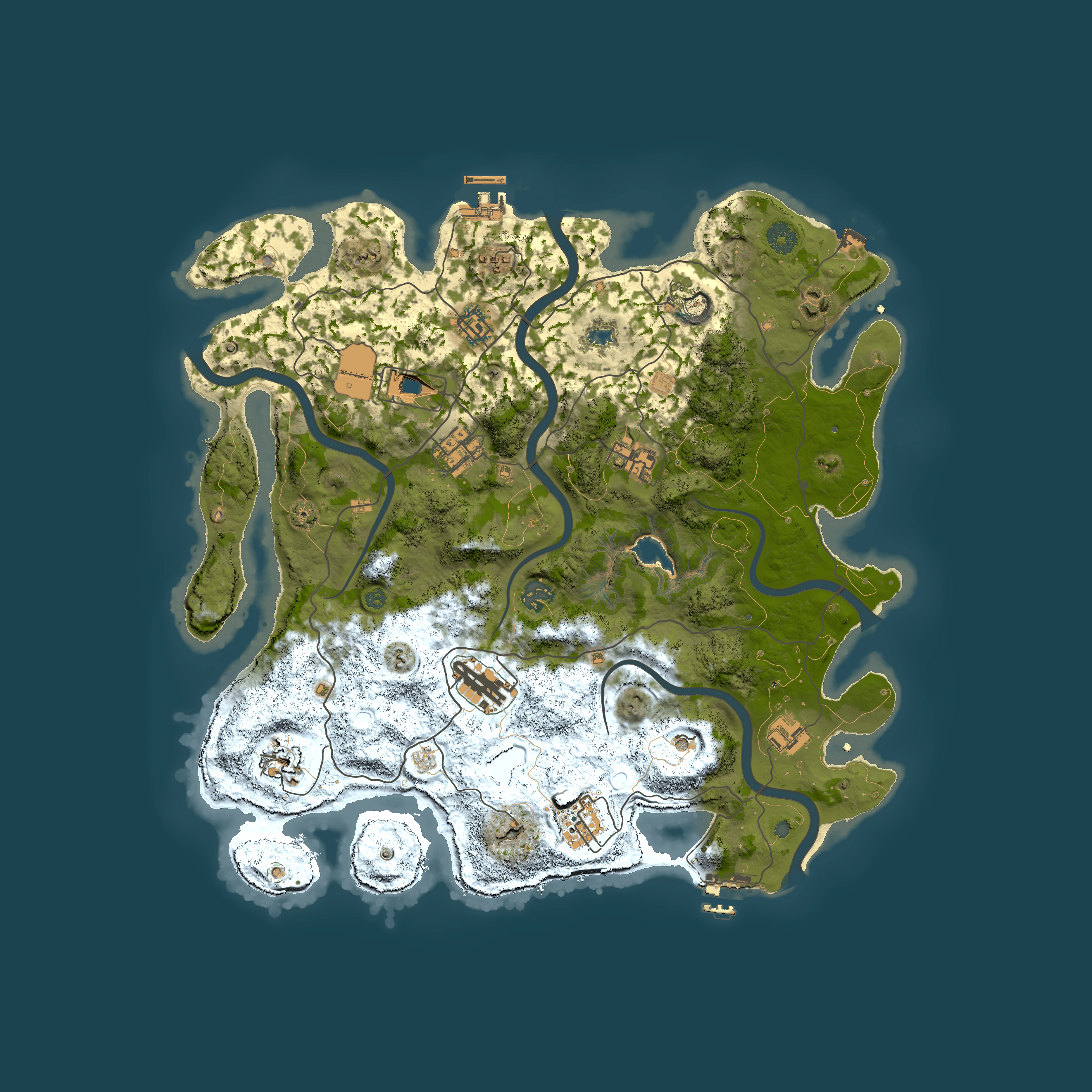 Full top-down render of Rust map seed 357272889, 4050x4050m