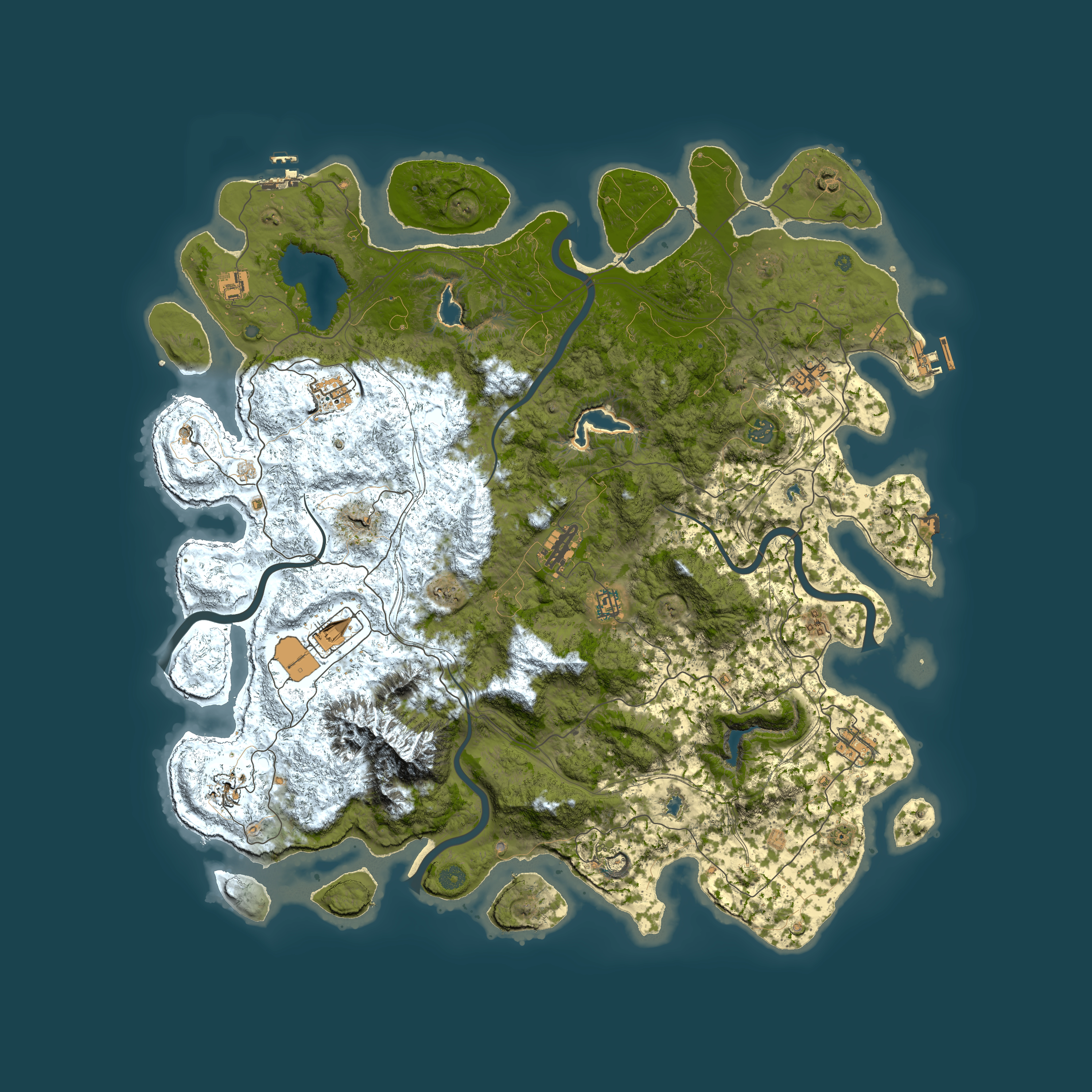 Full top-down render of Rust map seed 1393695156, 5200x5200m