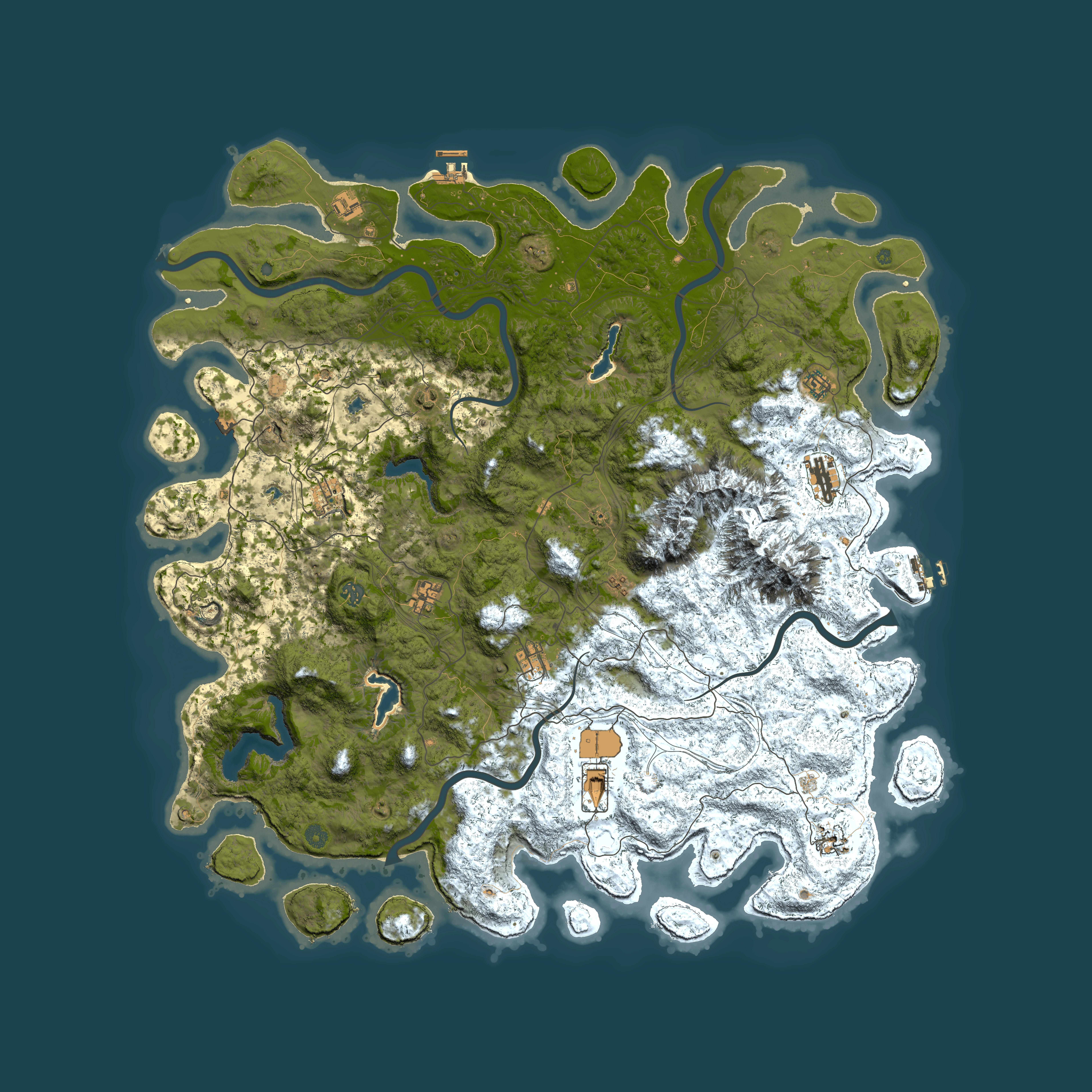 Full top-down render of Rust map seed 2135437049, 5600x5600m