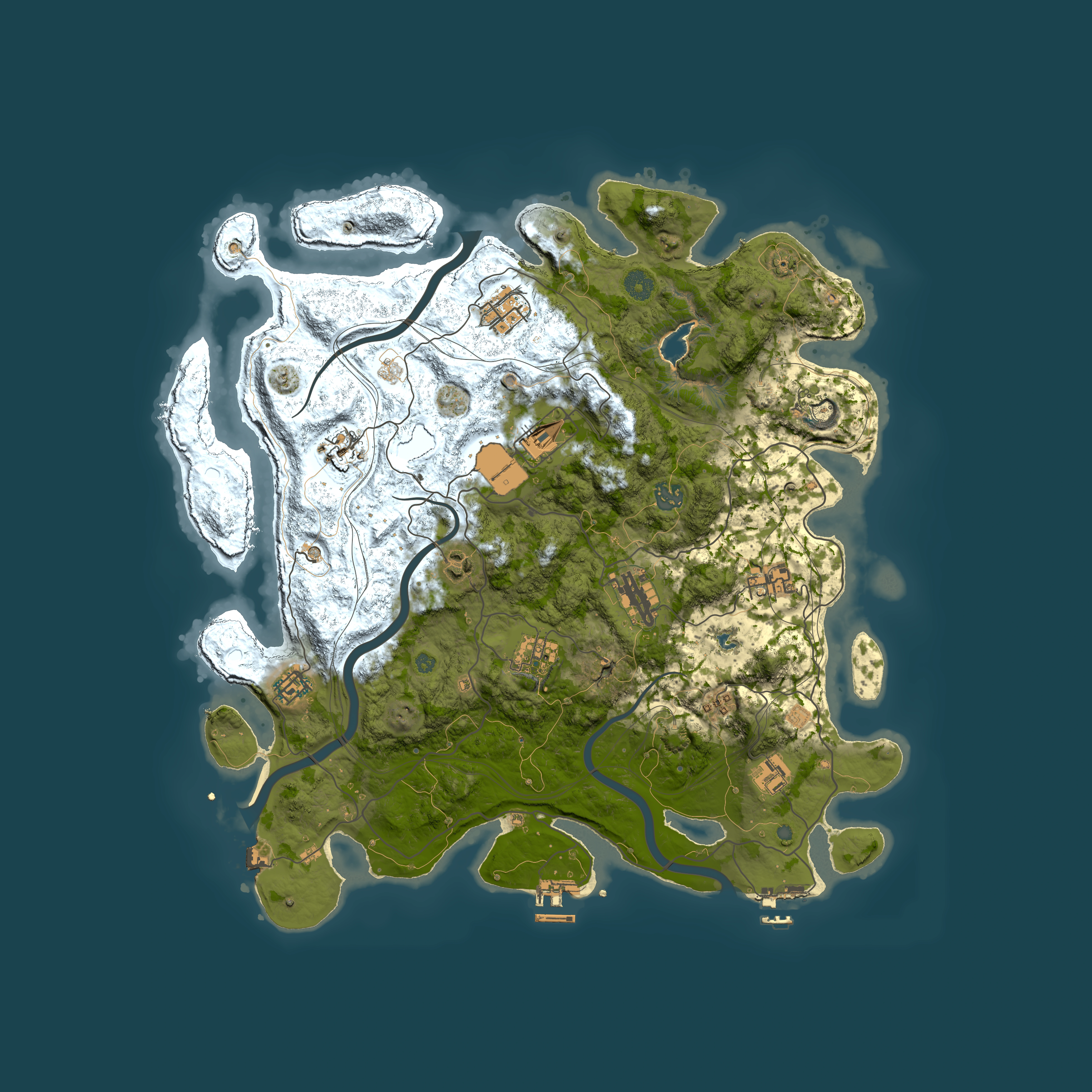 Full top-down render of Rust map seed 1919618791, 4300x4300m
