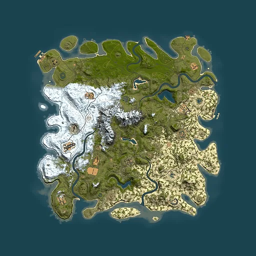 Rust map seed 1744444197, 5000x5000m top-down preview