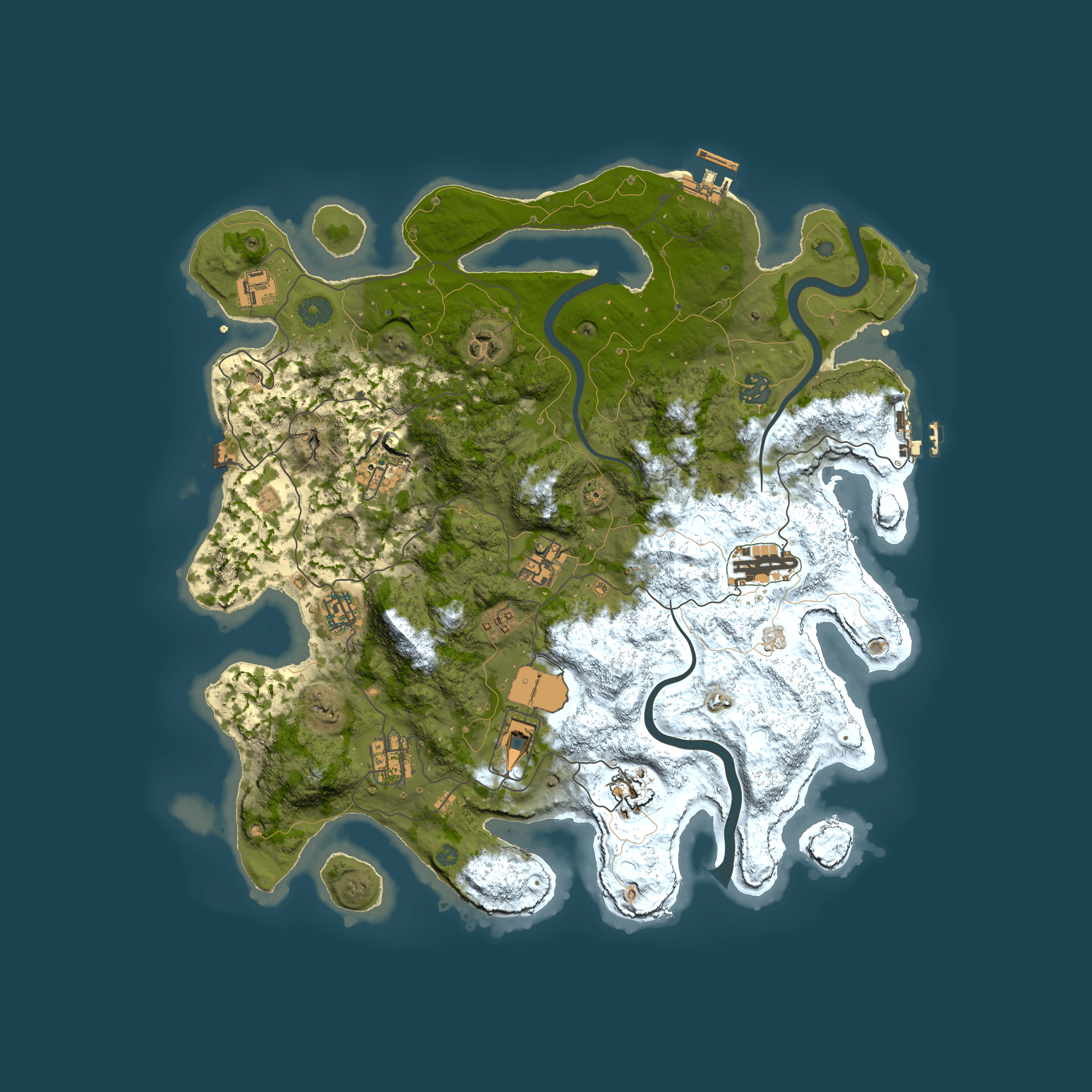 Full top-down render of Rust map seed 1650080357, 3950x3950m