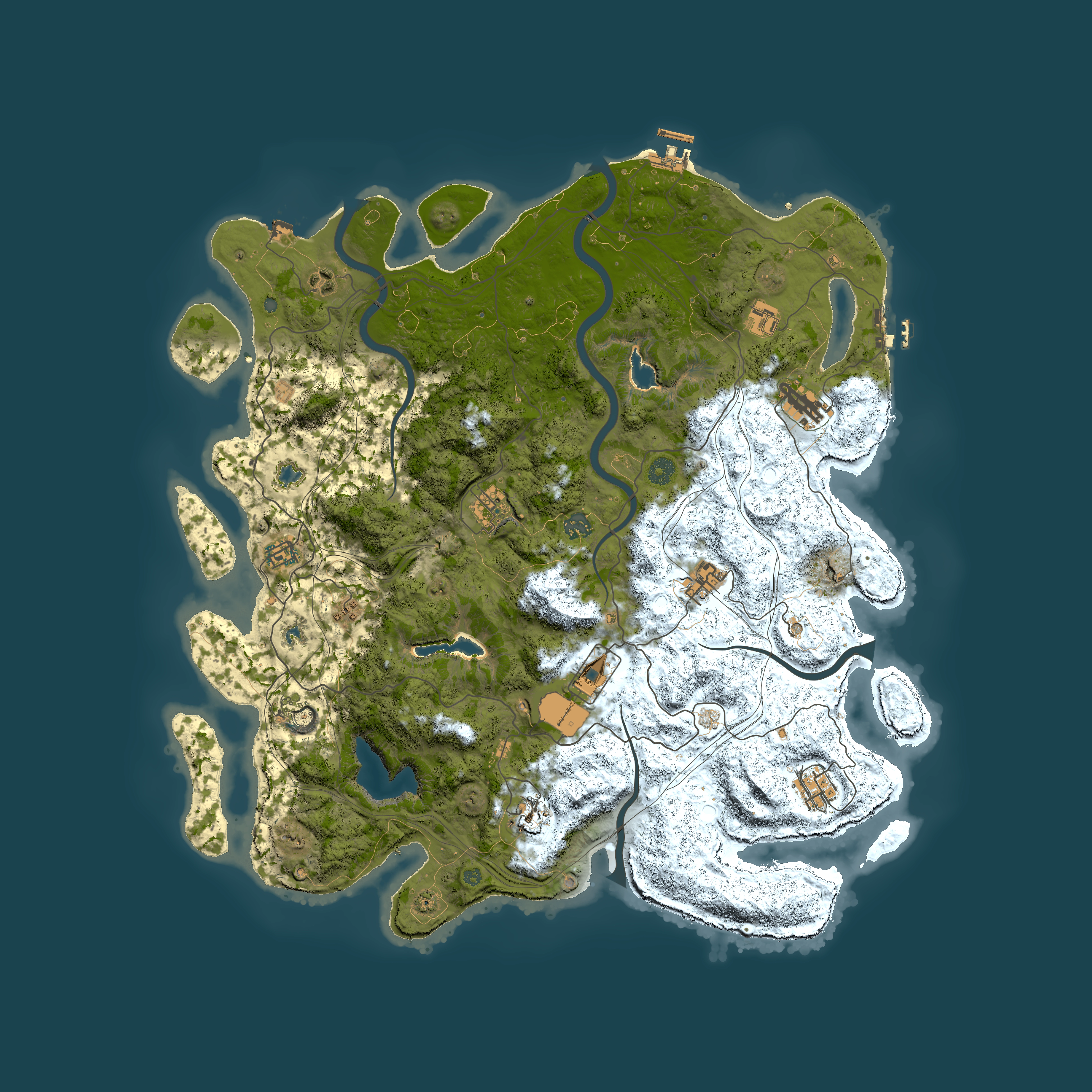 Full top-down render of Rust map seed 302957784, 4750x4750m