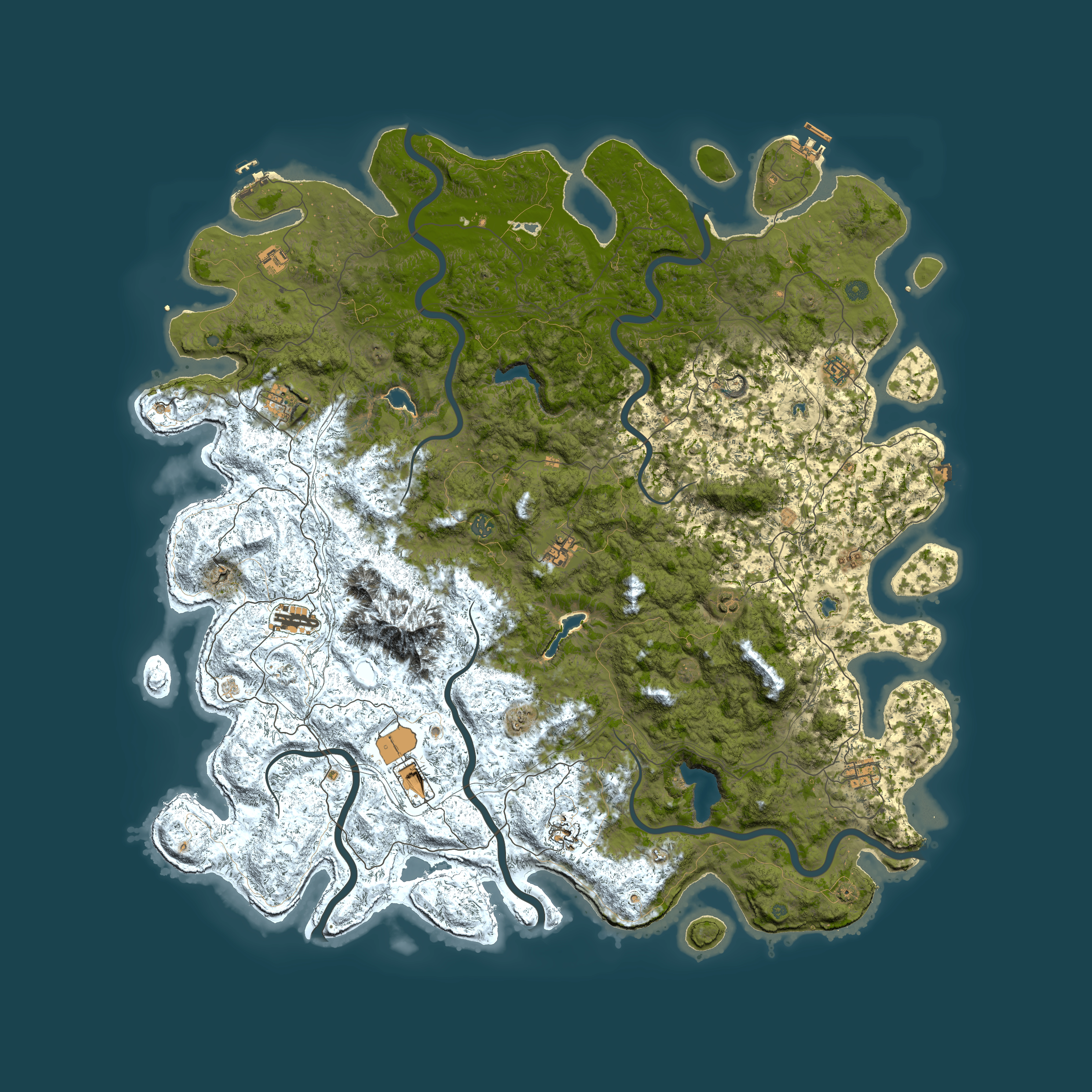 Full top-down render of Rust map seed 597520320, 5950x5950m