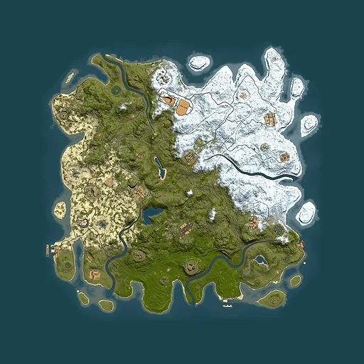Rust map seed 1090400911, 4950x4950m top-down preview