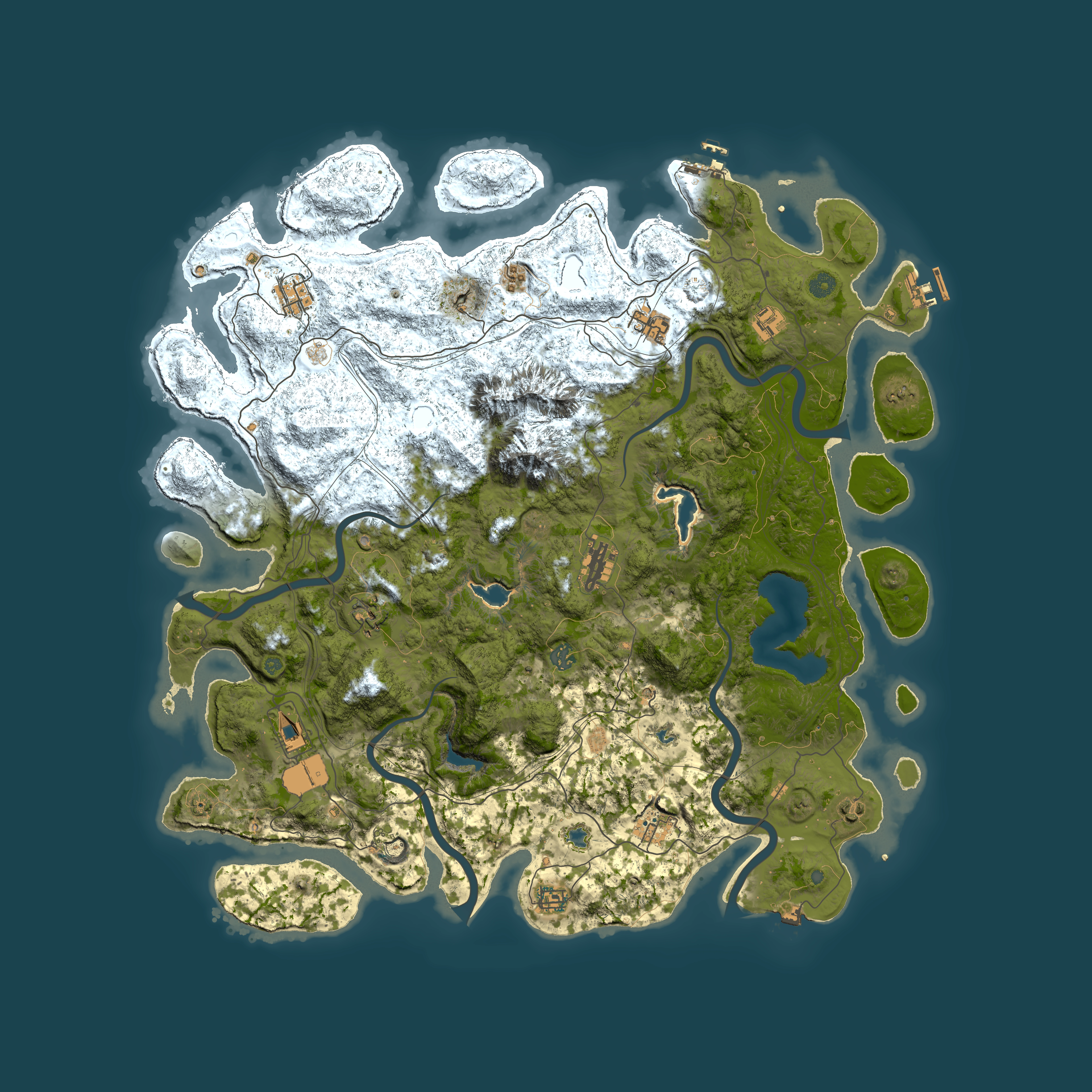 Full top-down render of Rust map seed 533294381, 5050x5050m