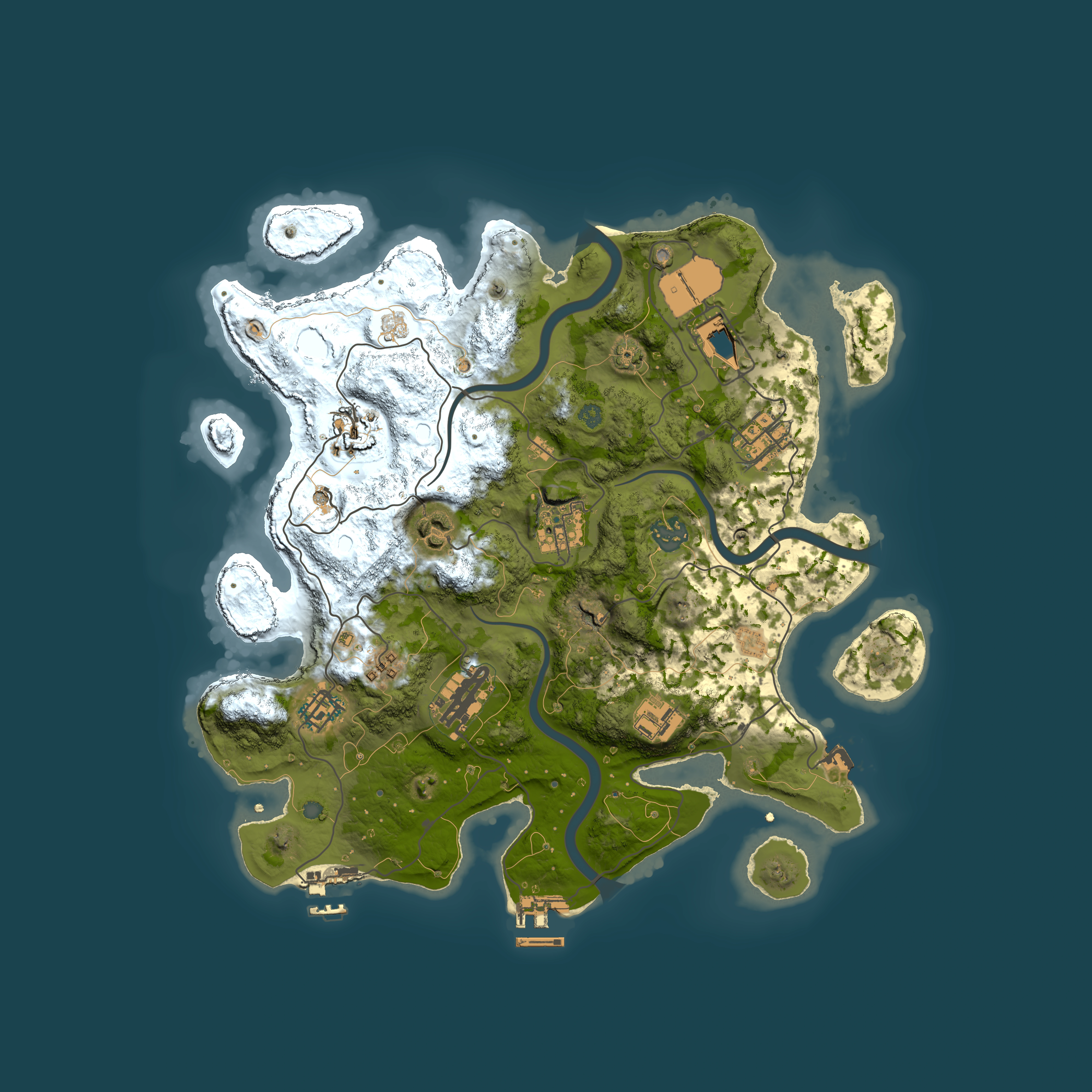 Full top-down render of Rust map seed 243250006, 3500x3500m