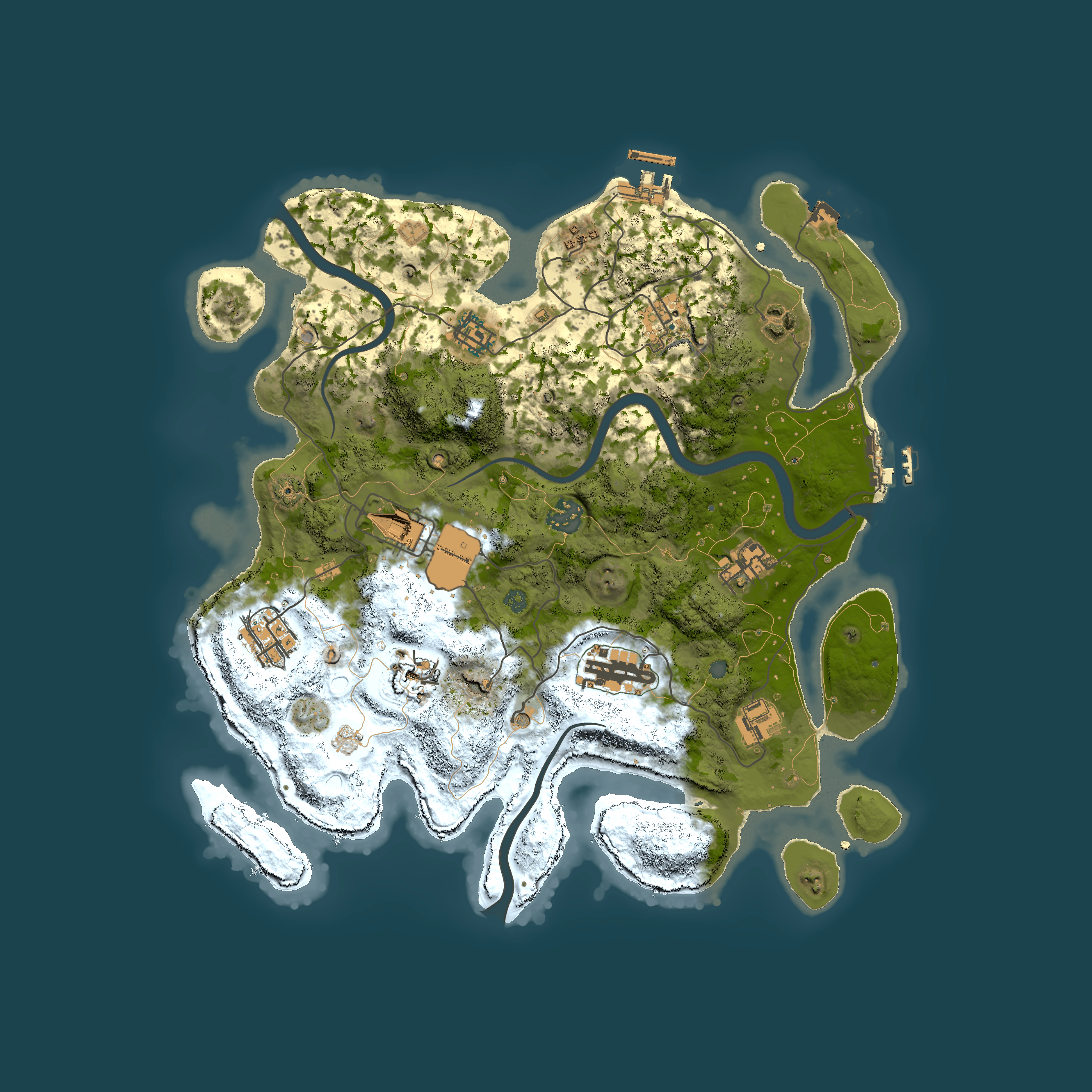 Full top-down render of Rust map seed 1626855103, 3550x3550m