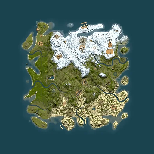 Rust map seed 322592849, 4400x4400m top-down preview