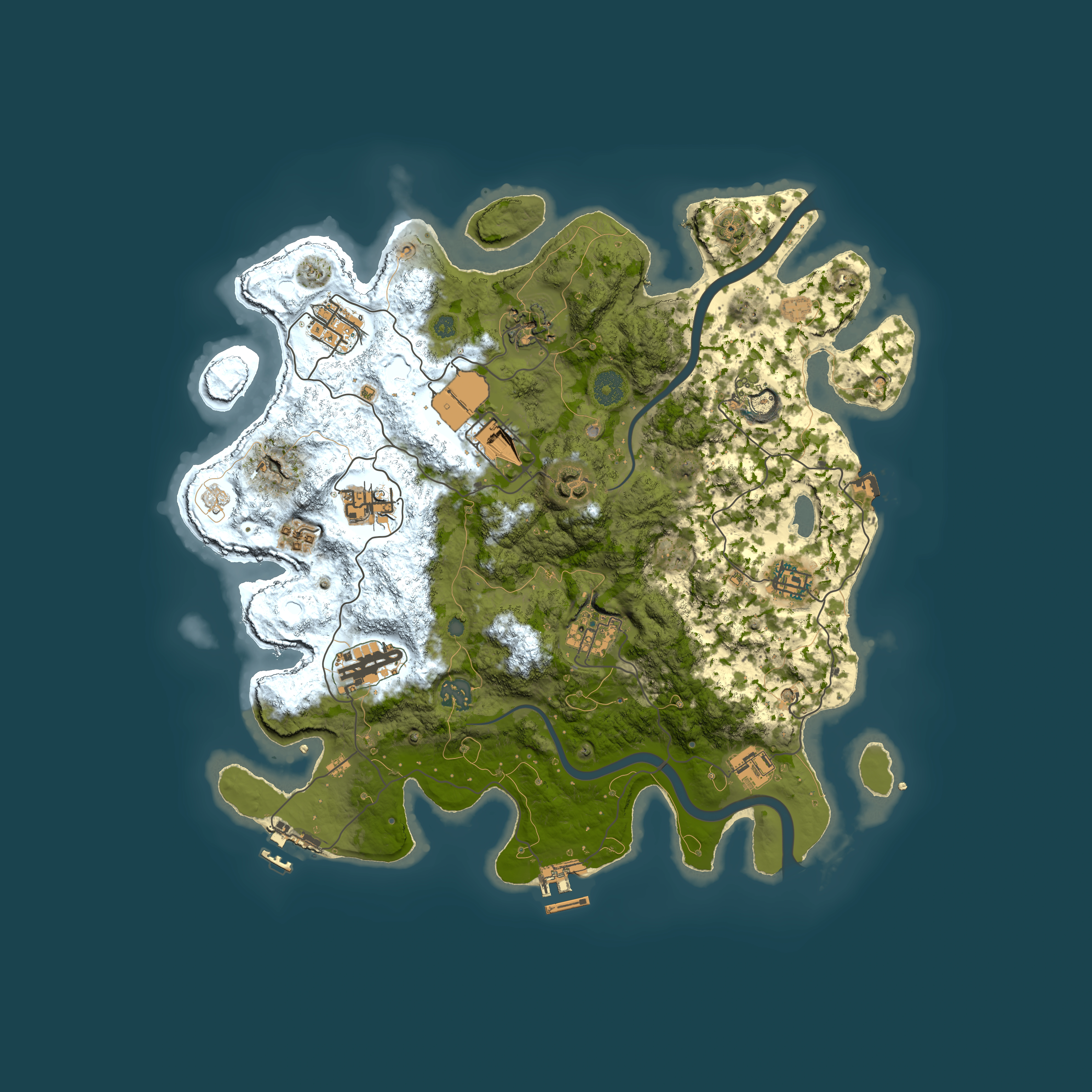 Full top-down render of Rust map seed 68867307, 3800x3800m