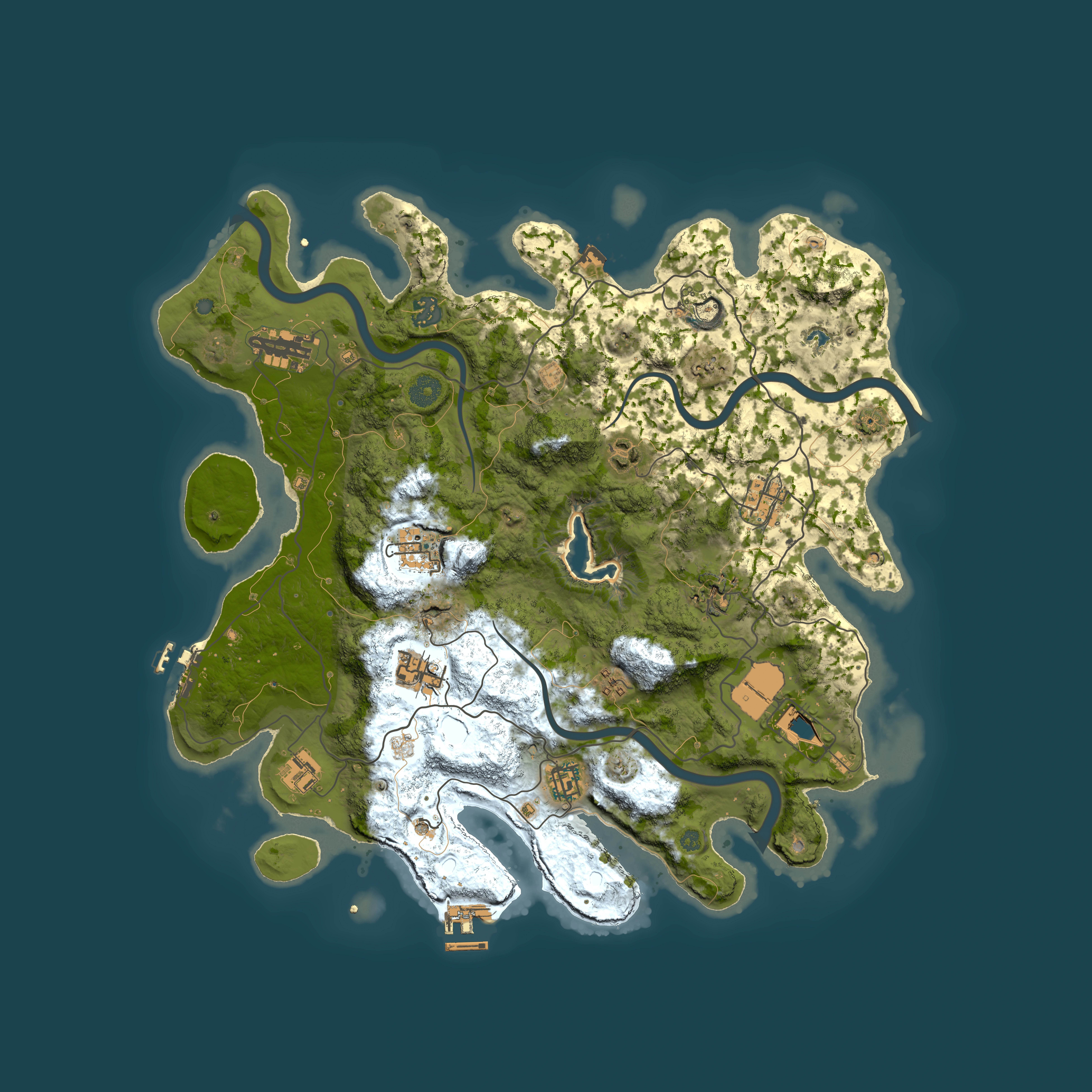 Full top-down render of Rust map seed 1405180301, 4050x4050m