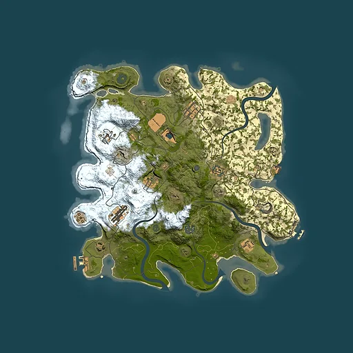 Rust map seed 1863876876, 3850x3850m top-down preview