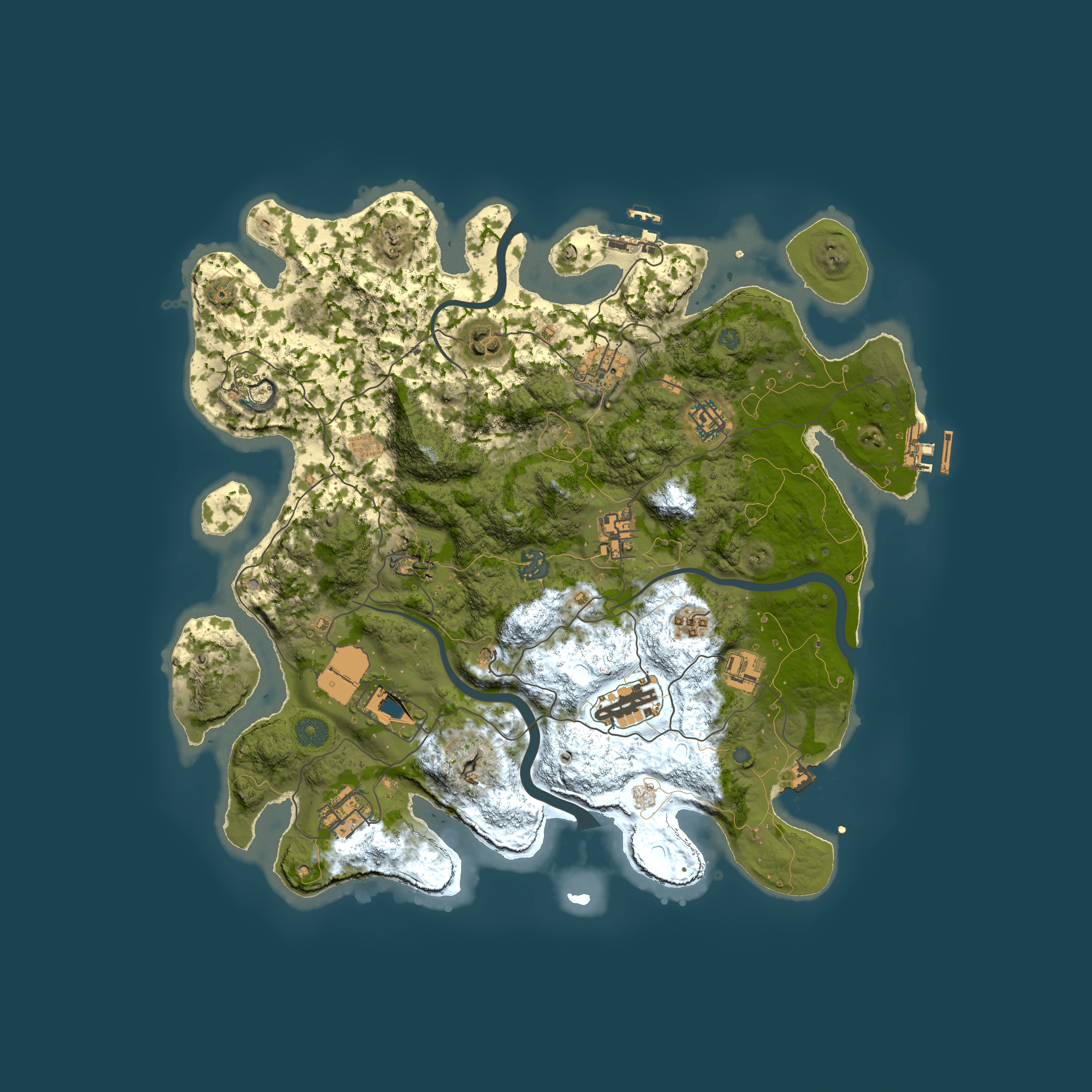 Full top-down render of Rust map seed 1184595231, 3900x3900m