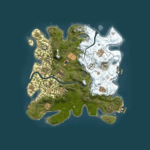 Rust map seed 2109728222, 3700x3700m top-down preview