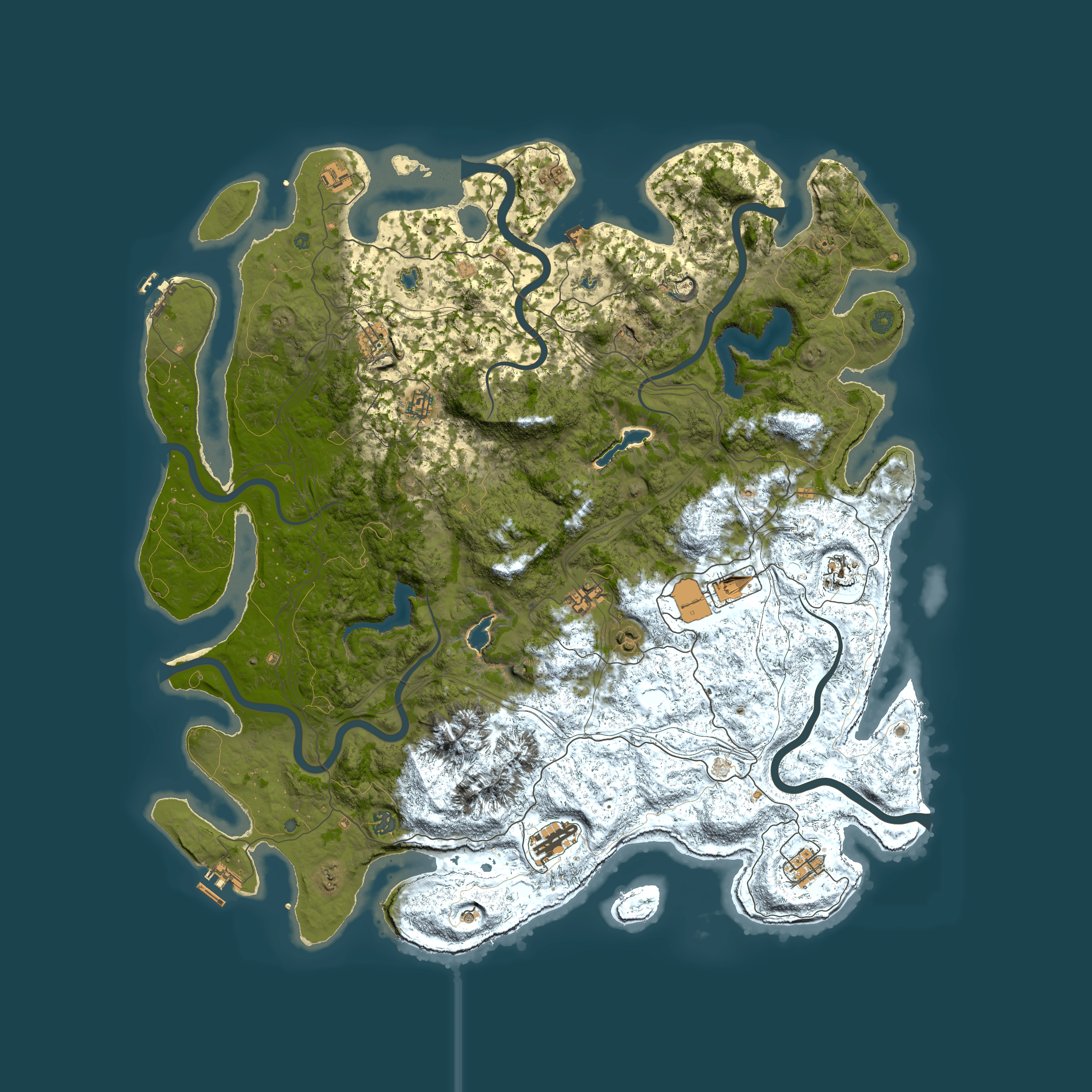 Full top-down render of Rust map seed 1327078006, 5350x5350m