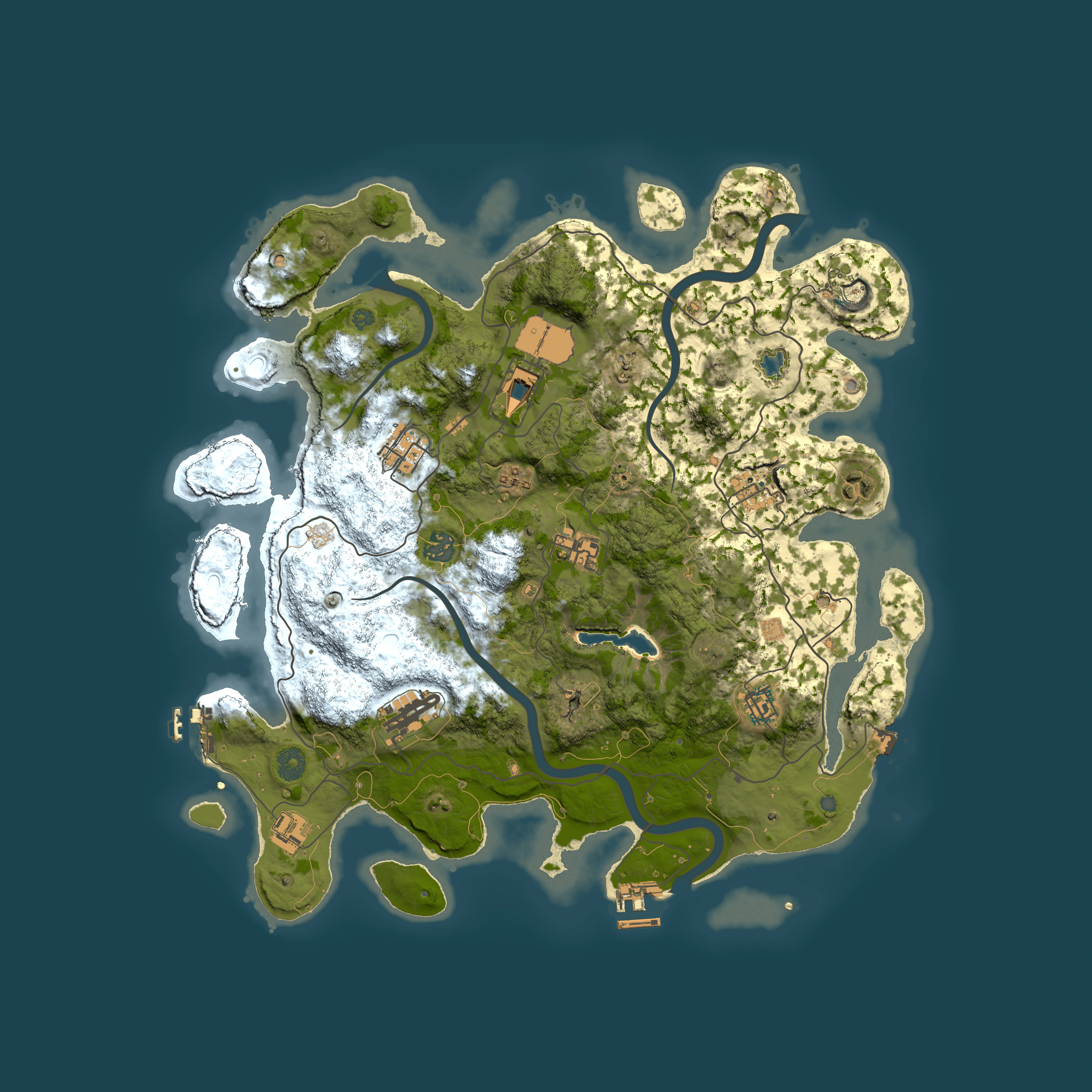 Full top-down render of Rust map seed 570922812, 4000x4000m