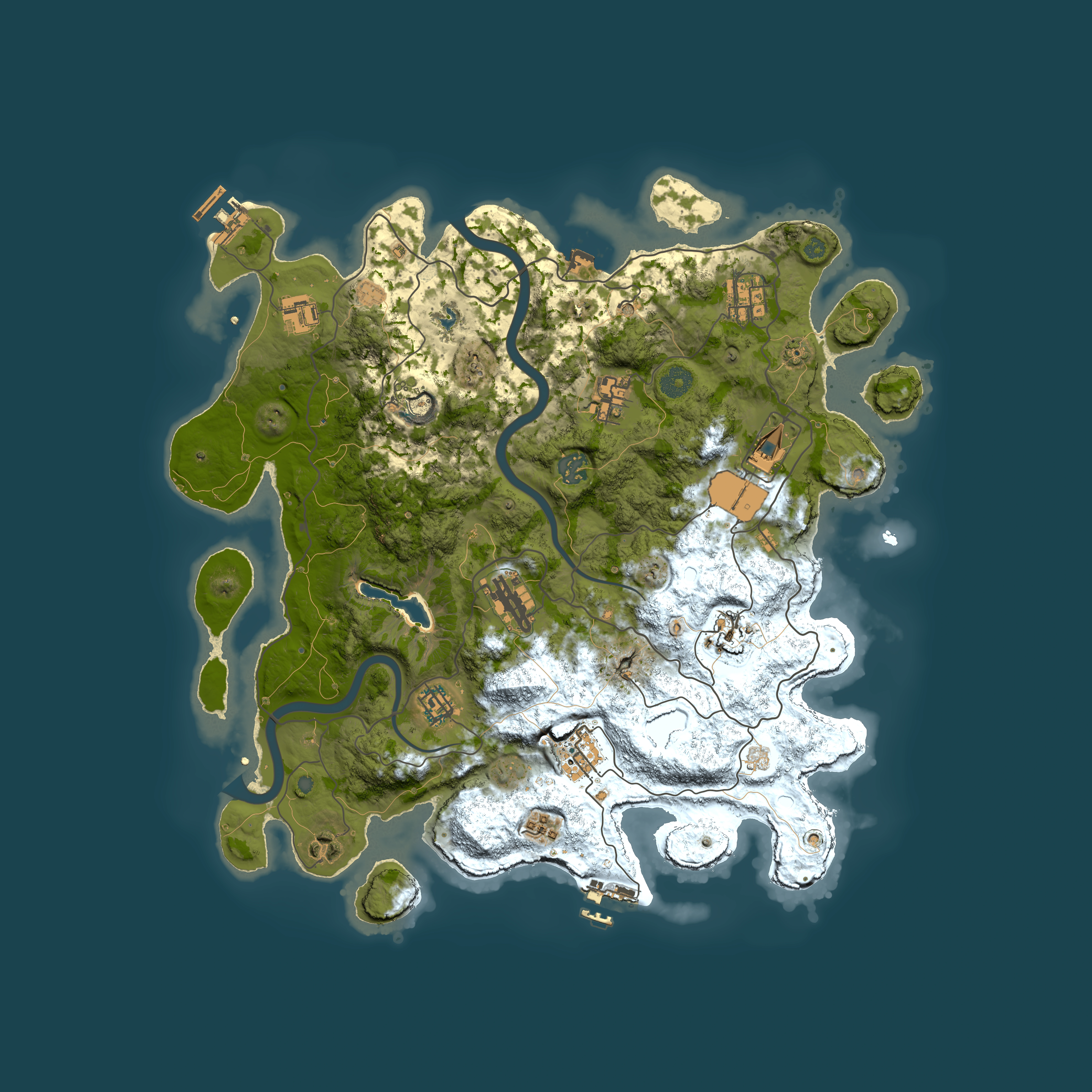 Full top-down render of Rust map seed 816861325, 4000x4000m