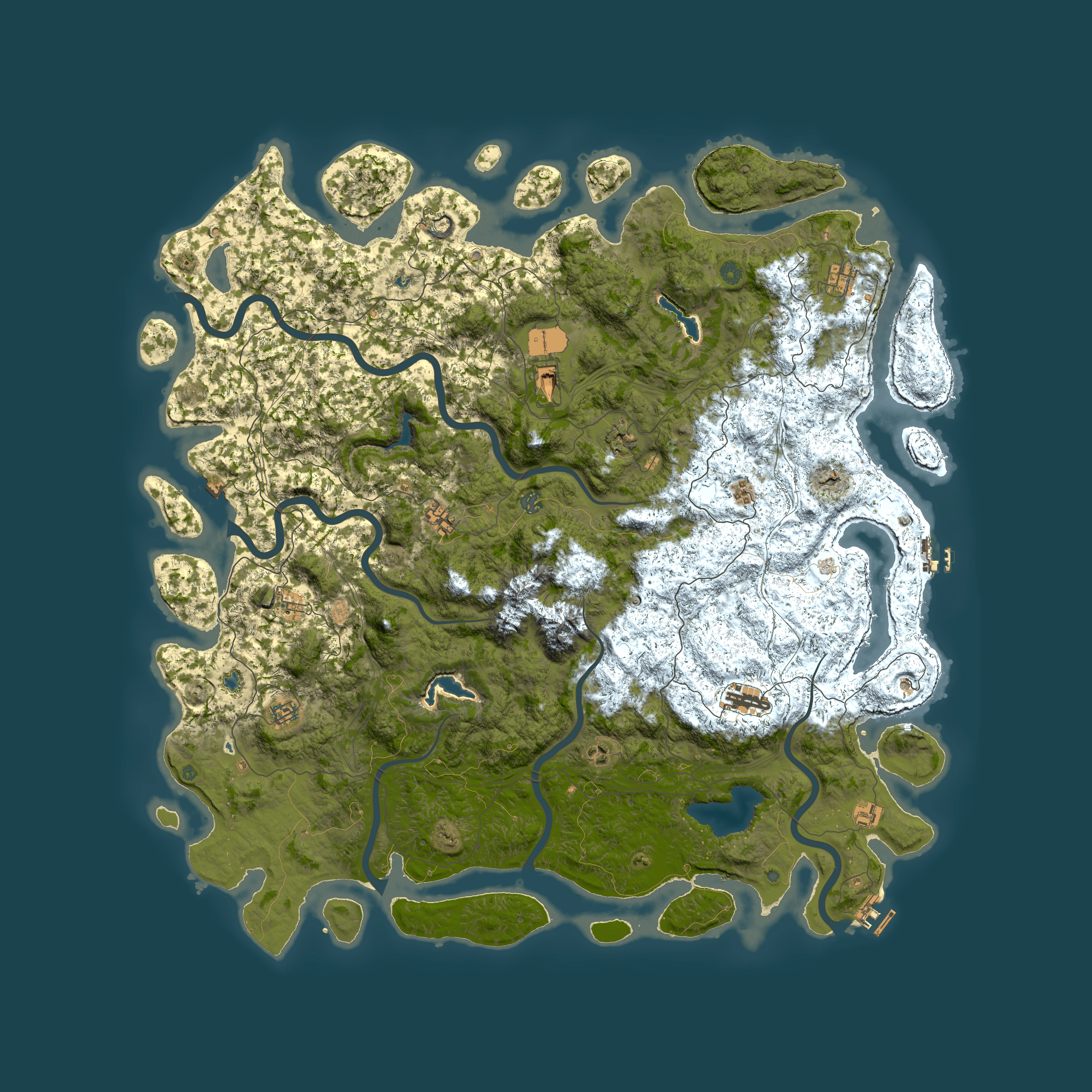 Full top-down render of Rust map seed 372308522, 5850x5850m