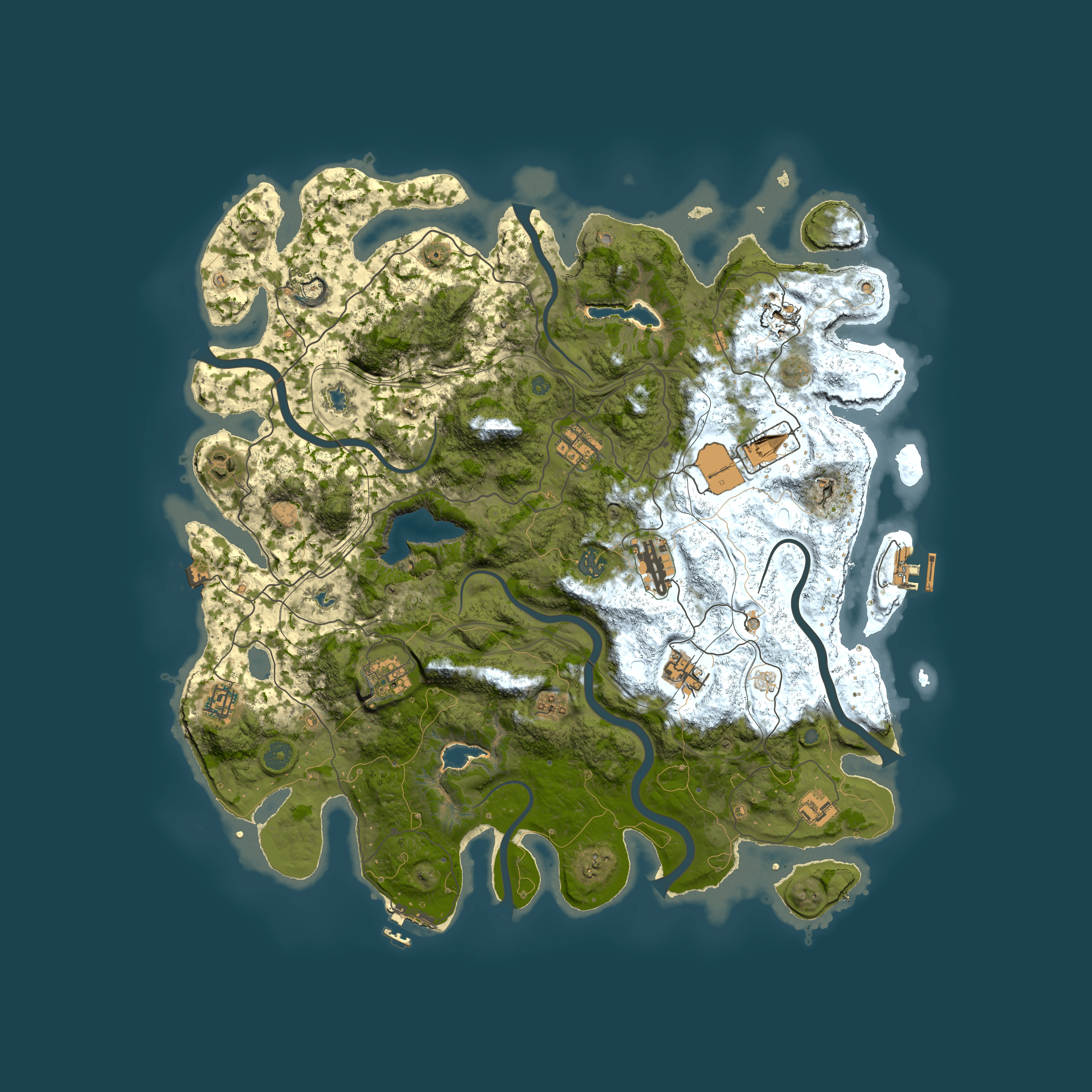 Full top-down render of Rust map seed 1164022323, 4500x4500m