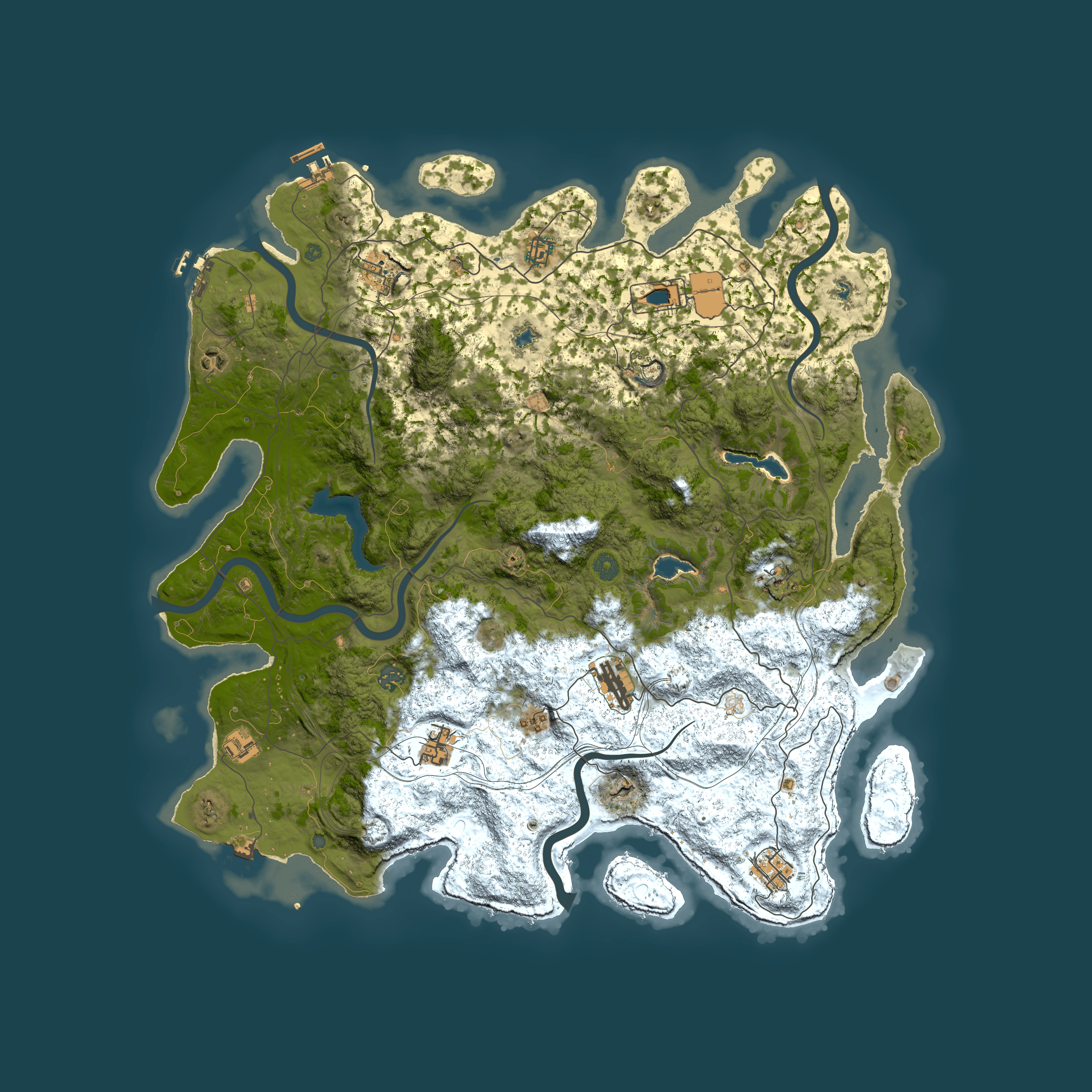 Full top-down render of Rust map seed 1247471095, 4900x4900m