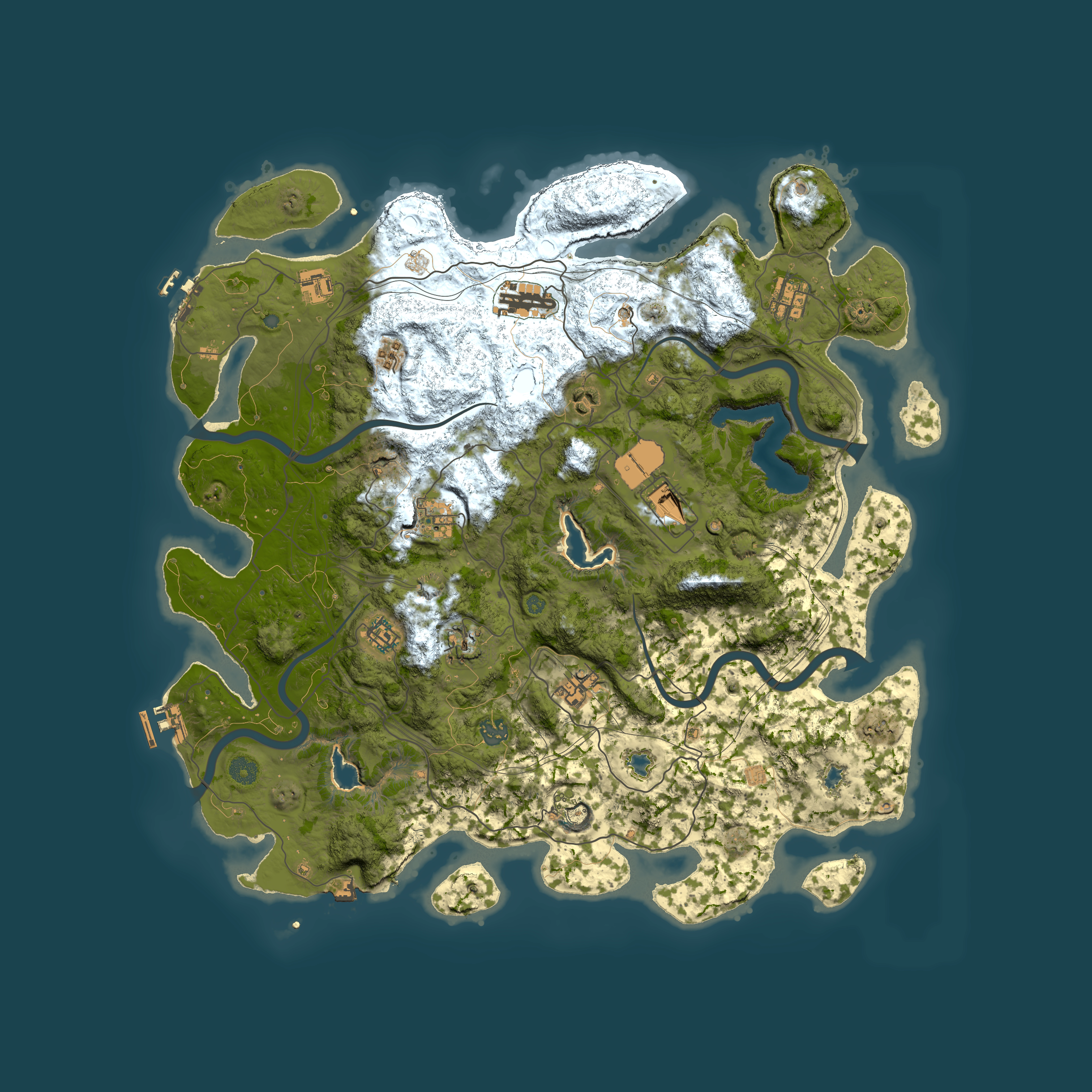 Full top-down render of Rust map seed 1335452105, 4600x4600m