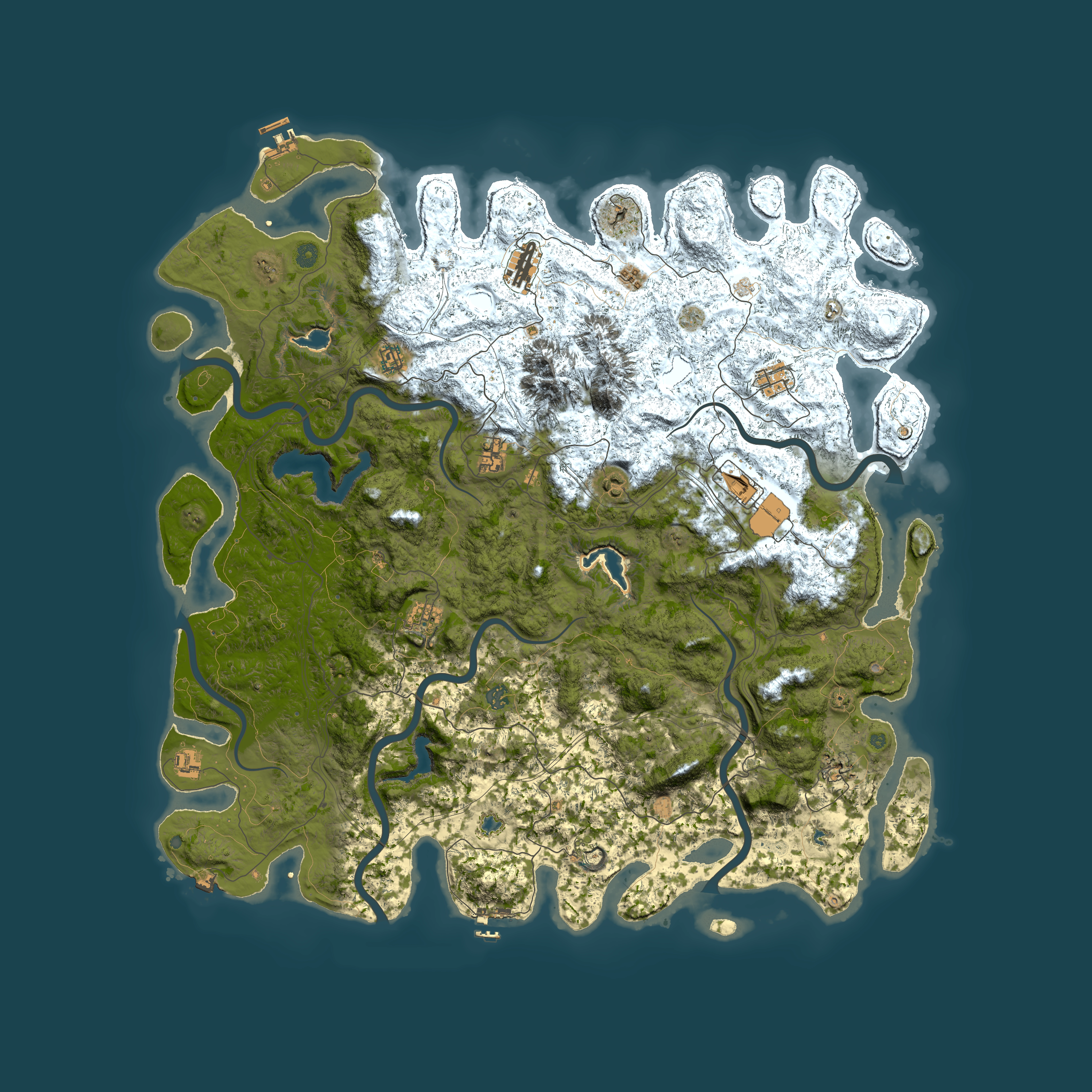 Full top-down render of Rust map seed 1306351981, 5550x5550m