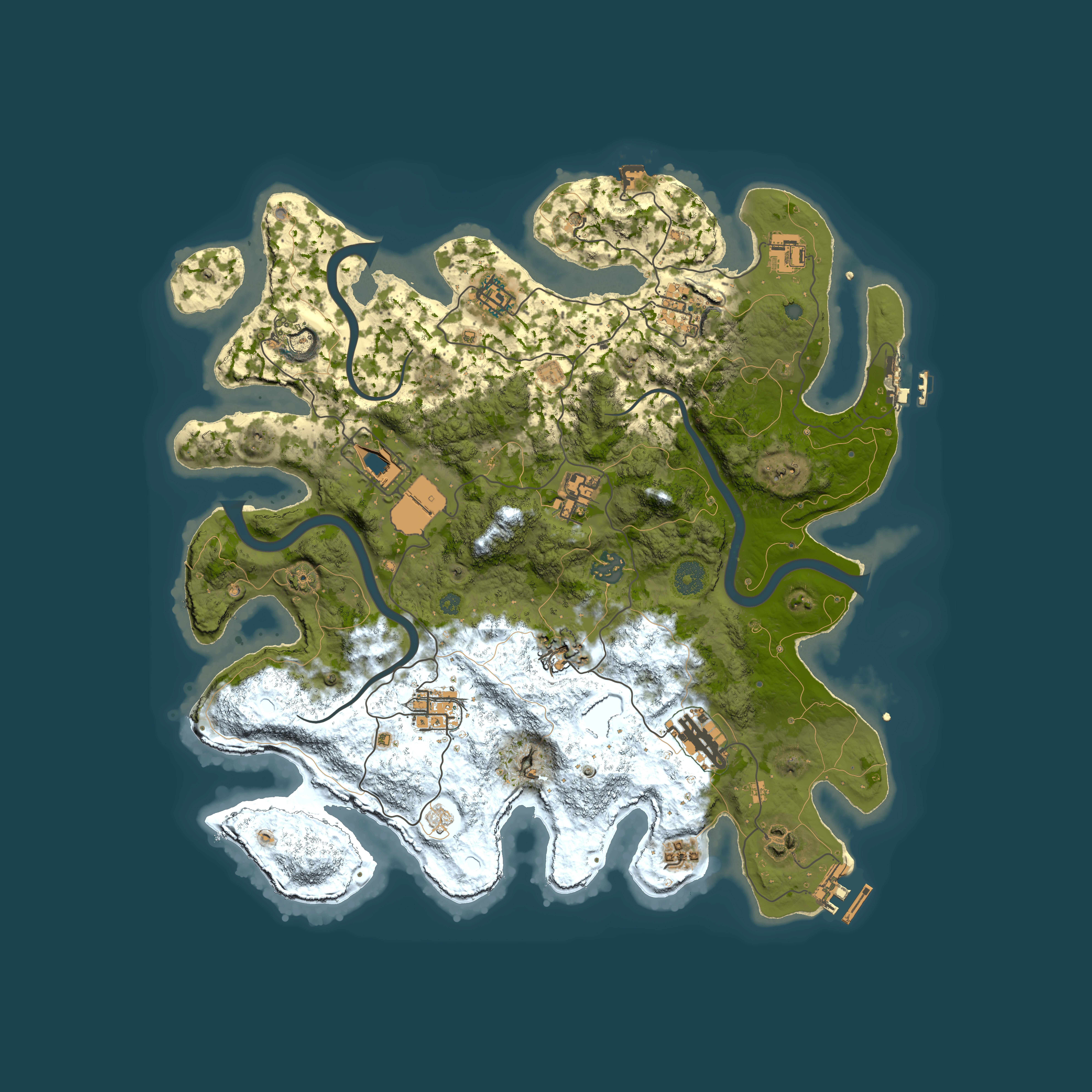 Full top-down render of Rust map seed 1180366065, 3850x3850m