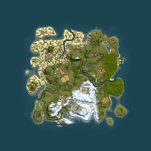 Rust map seed 501498000, 3700x3700m top-down preview