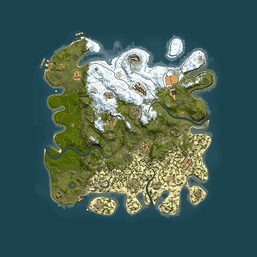 Rust map seed 1176704422, 3950x3950m top-down preview