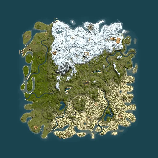 Rust map seed 1201001558, 5850x5850m top-down preview