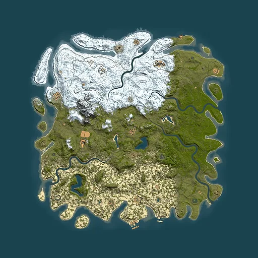 Rust map seed 228636815, 6000x6000m top-down preview