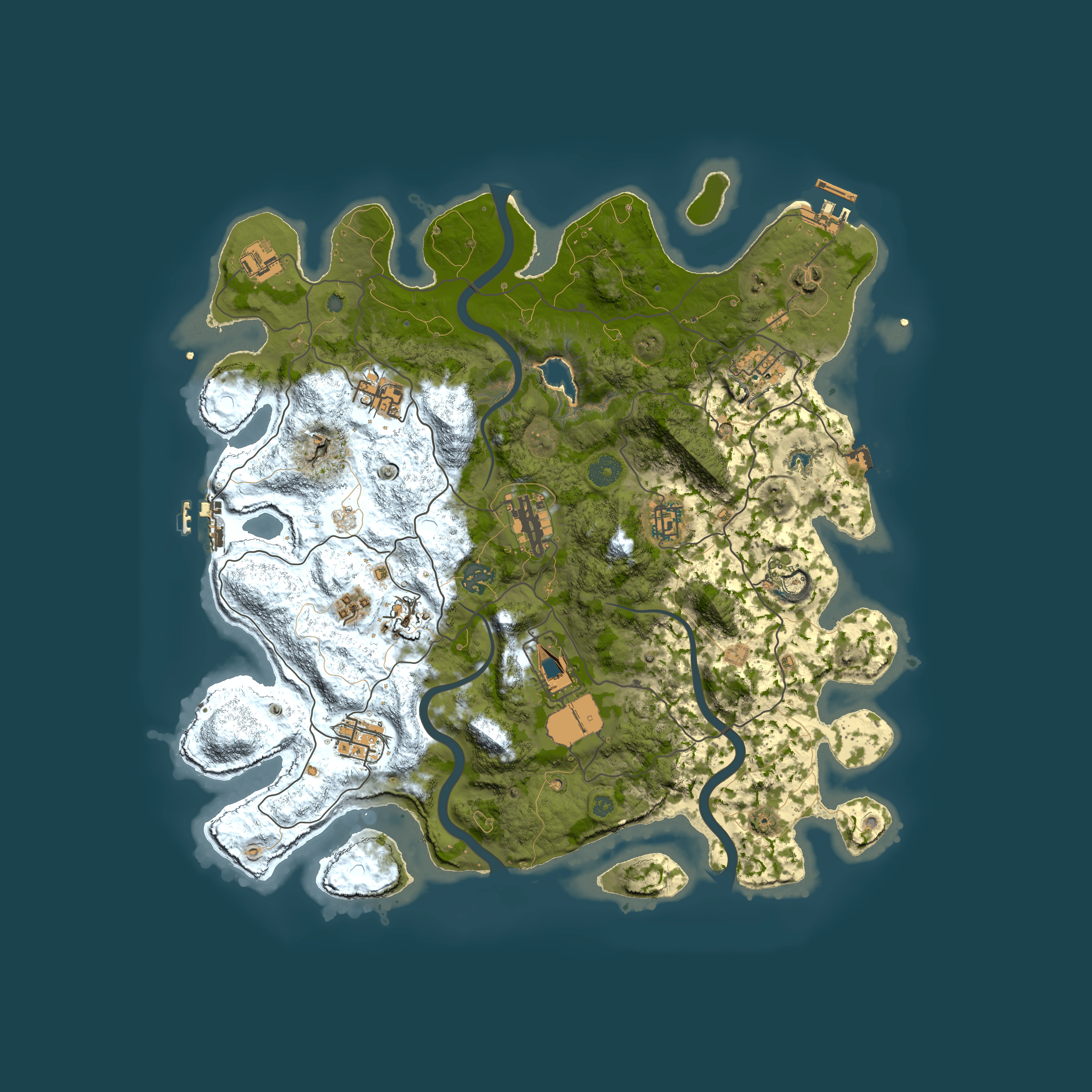 Full top-down render of Rust map seed 465654457, 4000x4000m