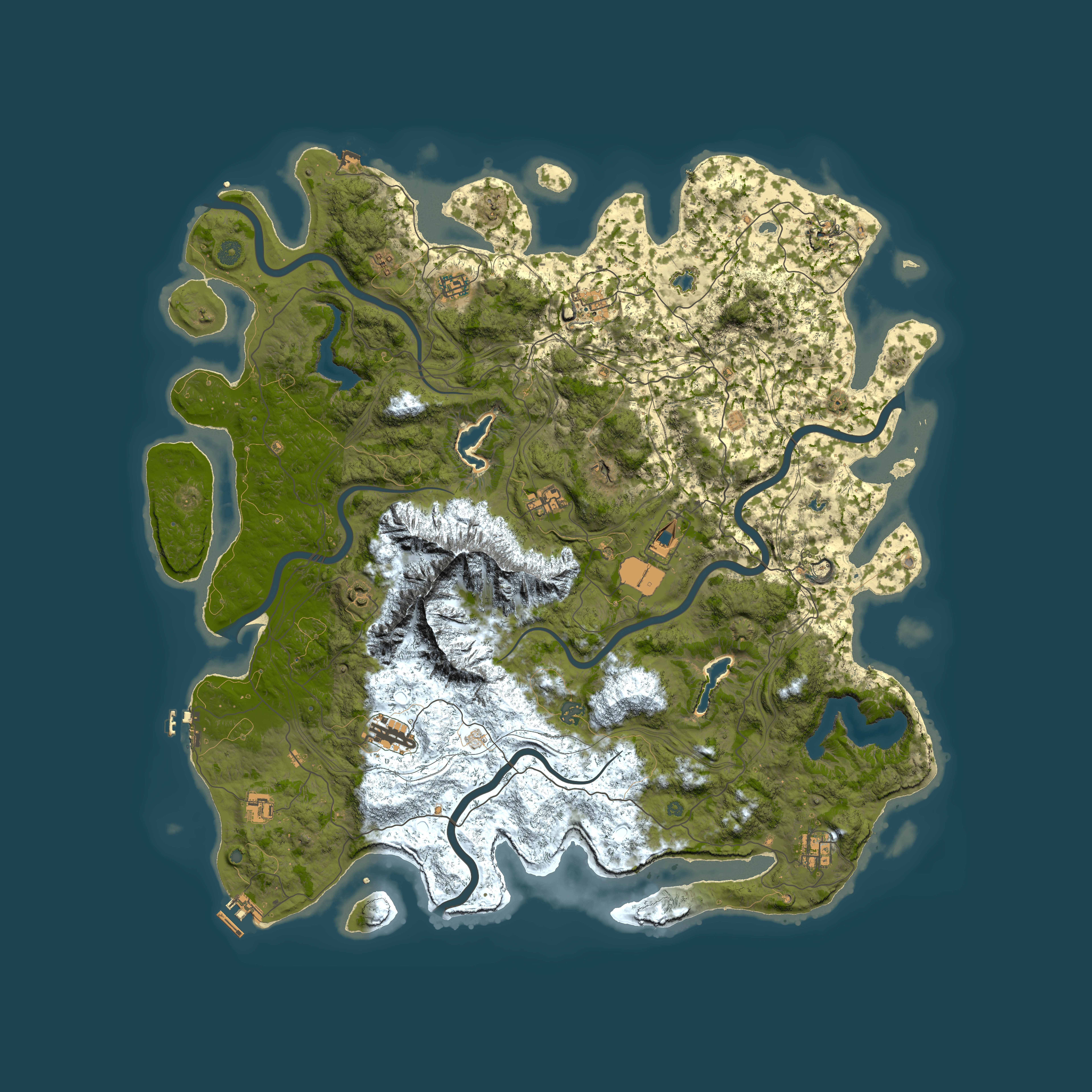Full top-down render of Rust map seed 1949875495, 5300x5300m